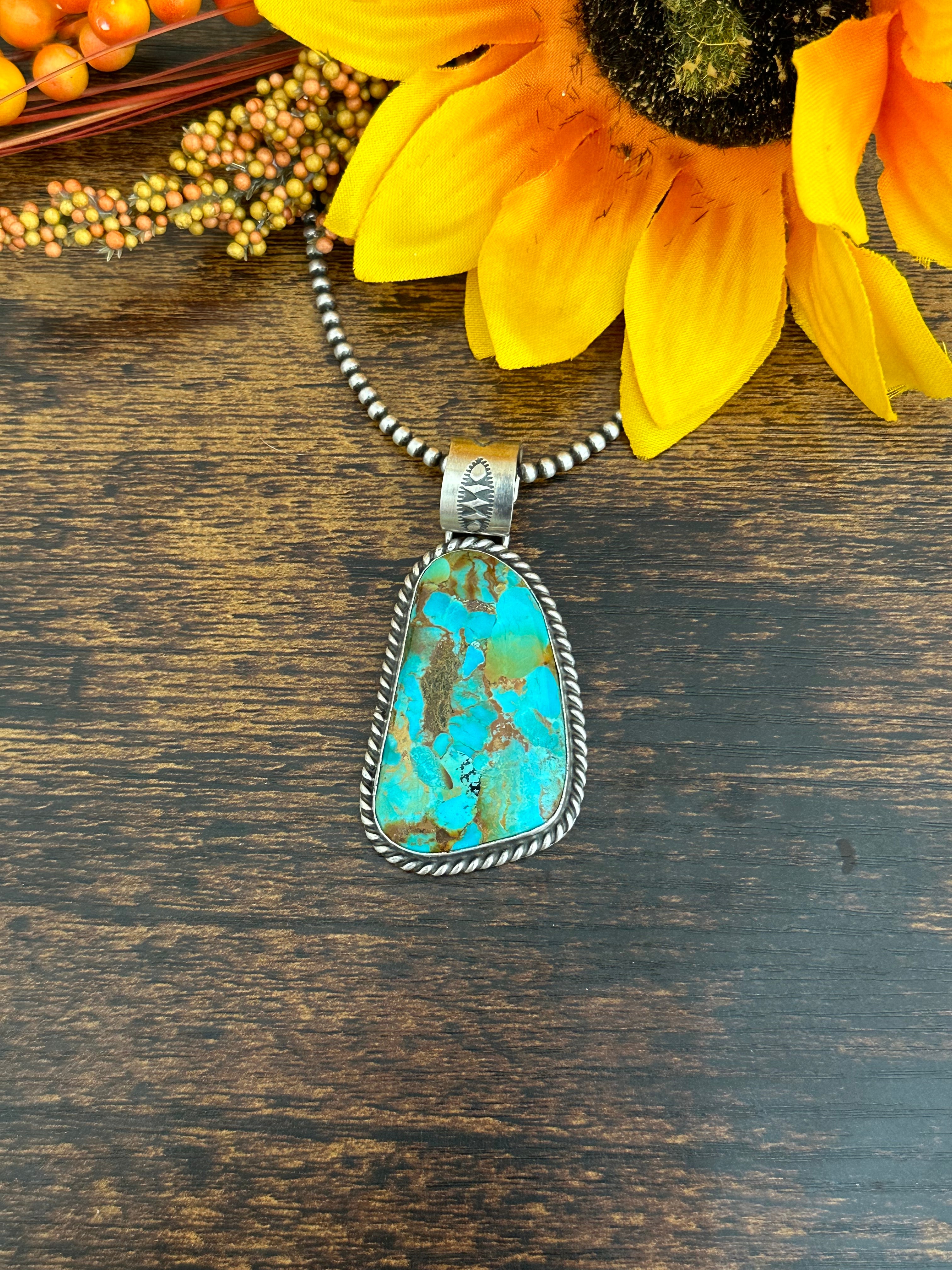 Augustine Largo Kingman Turquoise & Sterling Silver Pendant