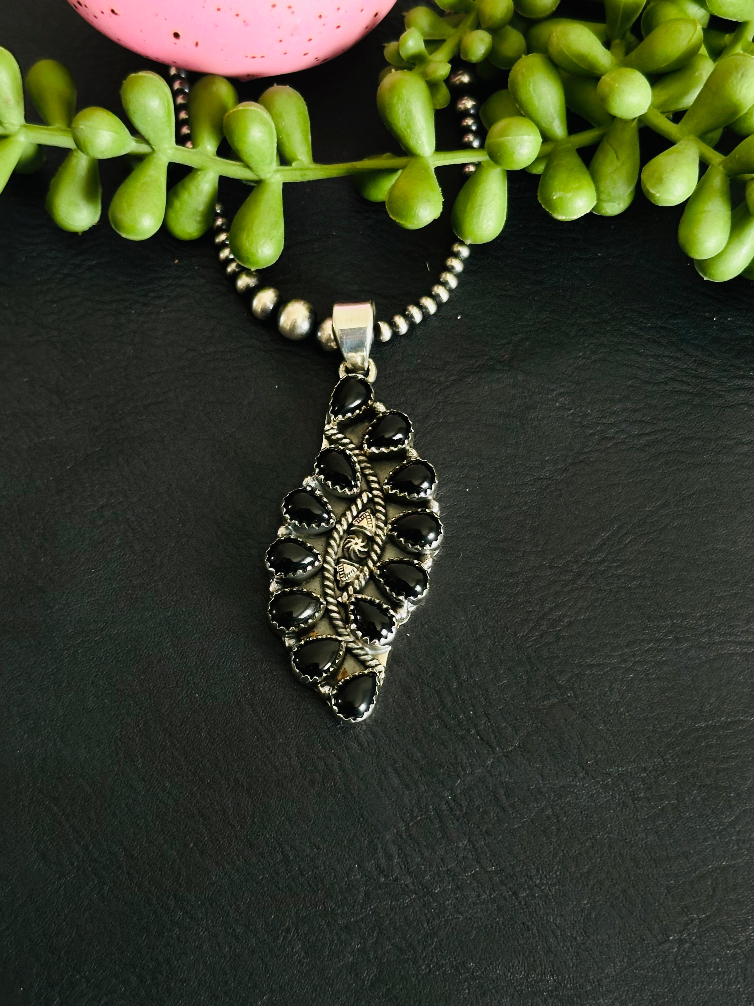 TTD “Twin Flame” Onyx & Sterling Silver Pendant