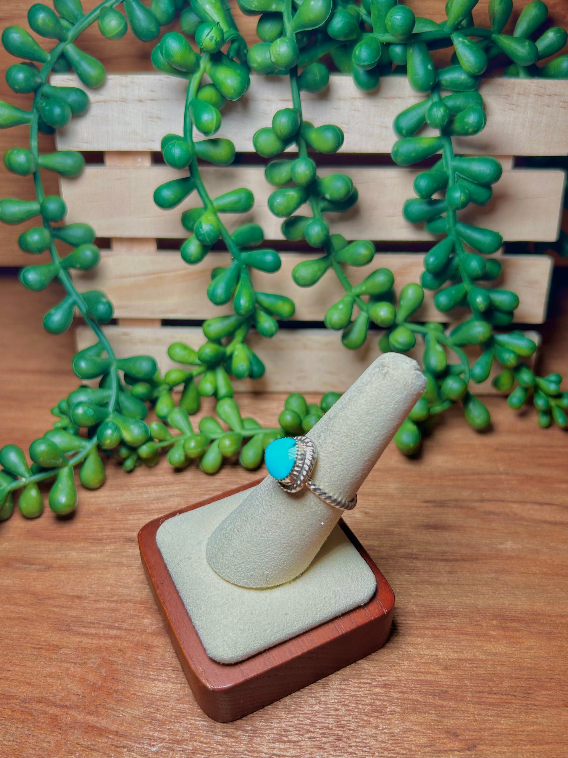 Navajo Made Kingman Turquoise & Sterling Silver Ring