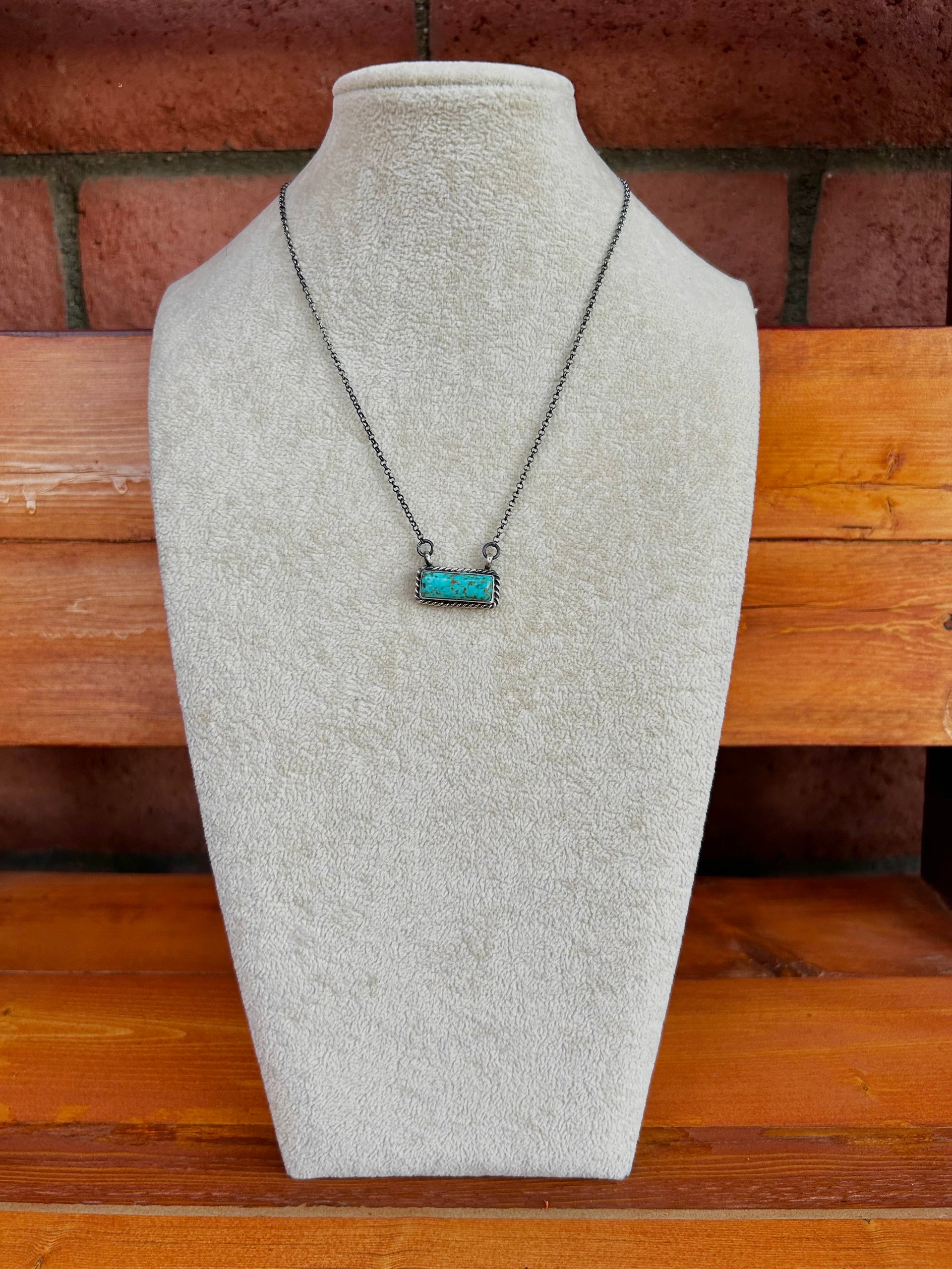 Johnny Dixon Kingman Turquoise & Sterling Silver Cluster Necklace