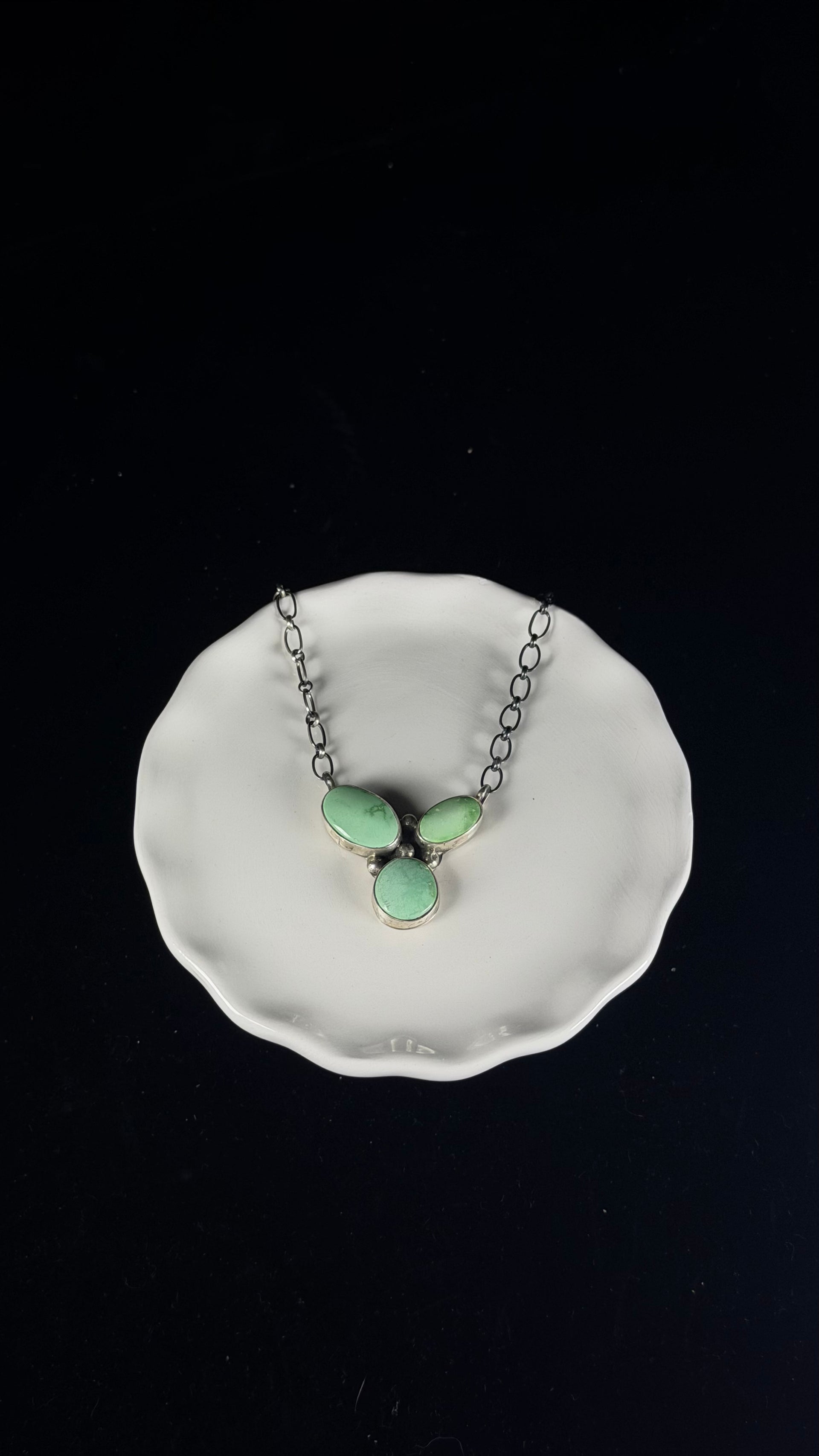 Danny Henio Royston Turquoise & Sterling Silver Cluster Necklace