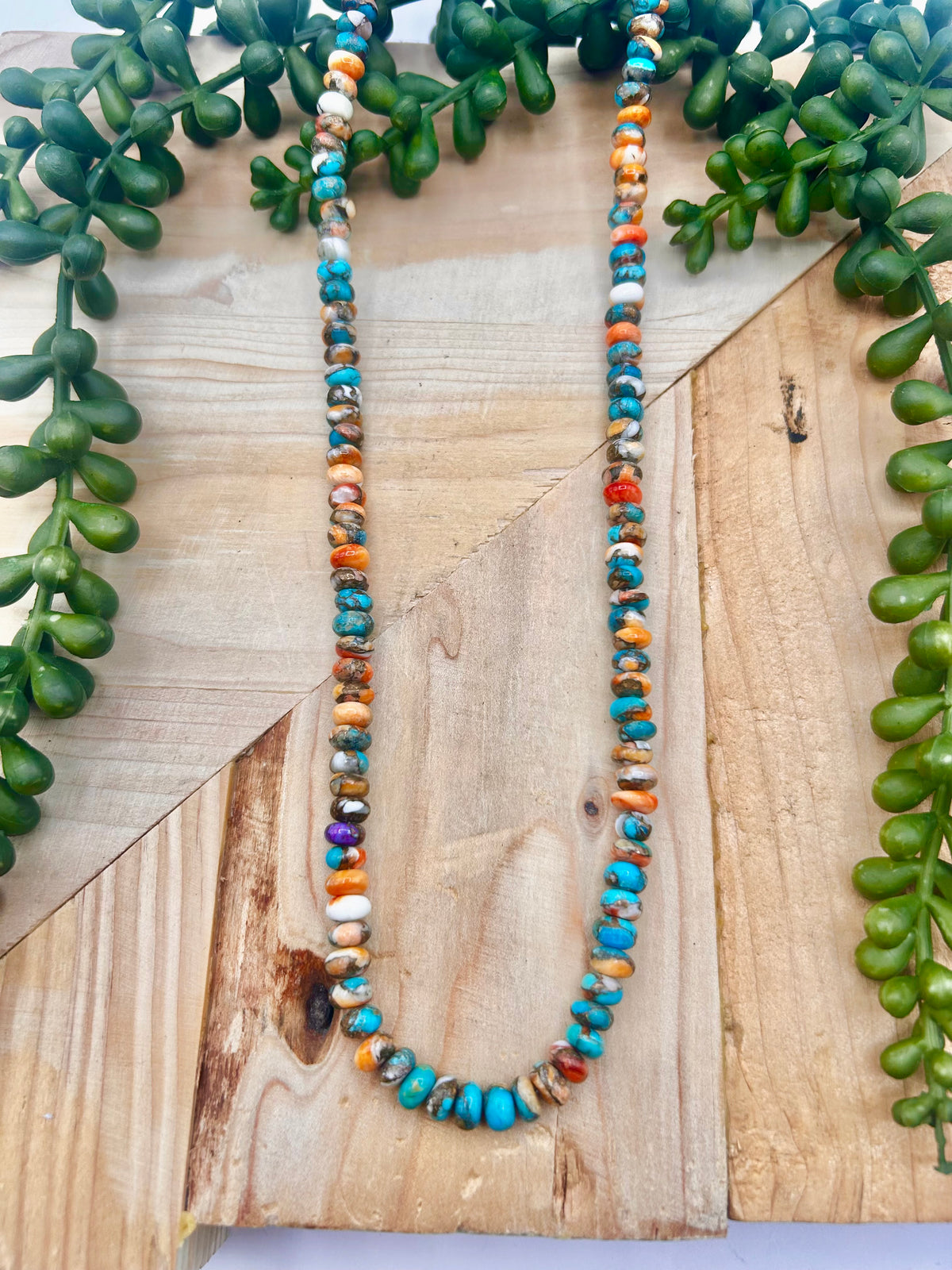 Navajo Handmade Mojave Turquoise & Sterling Silver Necklace