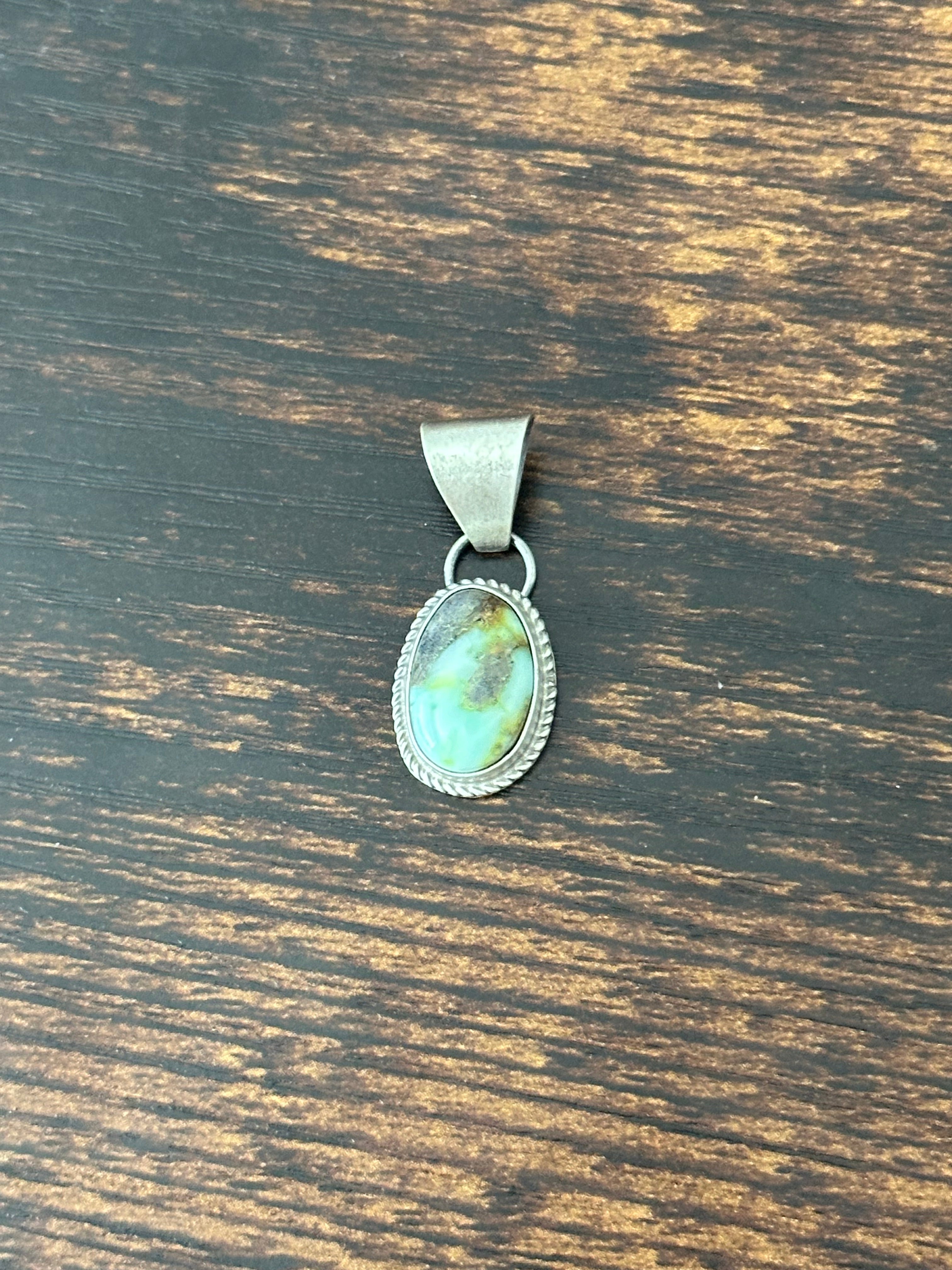 Navajo Palomino Variscite & Sterling Silver Pendant