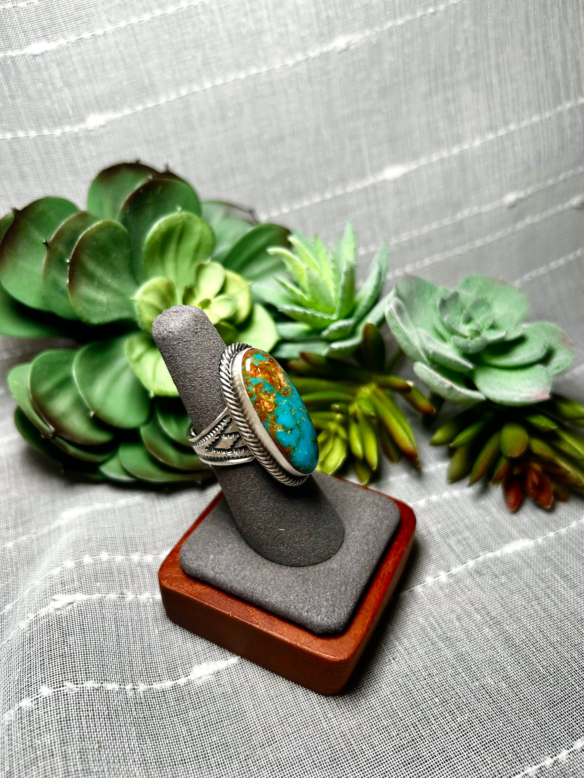 Randy Boyd Royston Turquoise & Sterling Silver Adjustable Ring