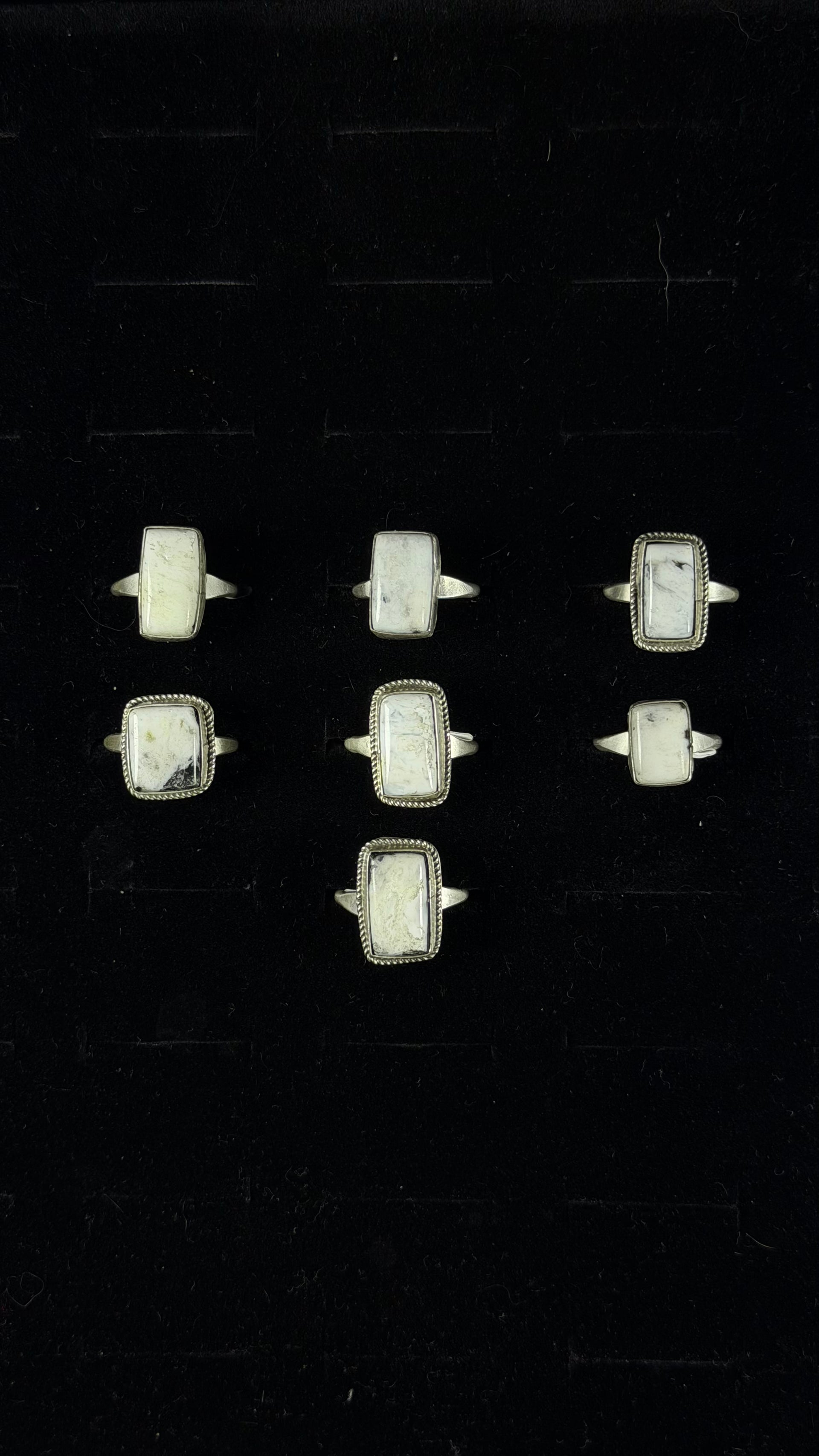 Navajo Made White Buffalo & Sterling Silver Ring
