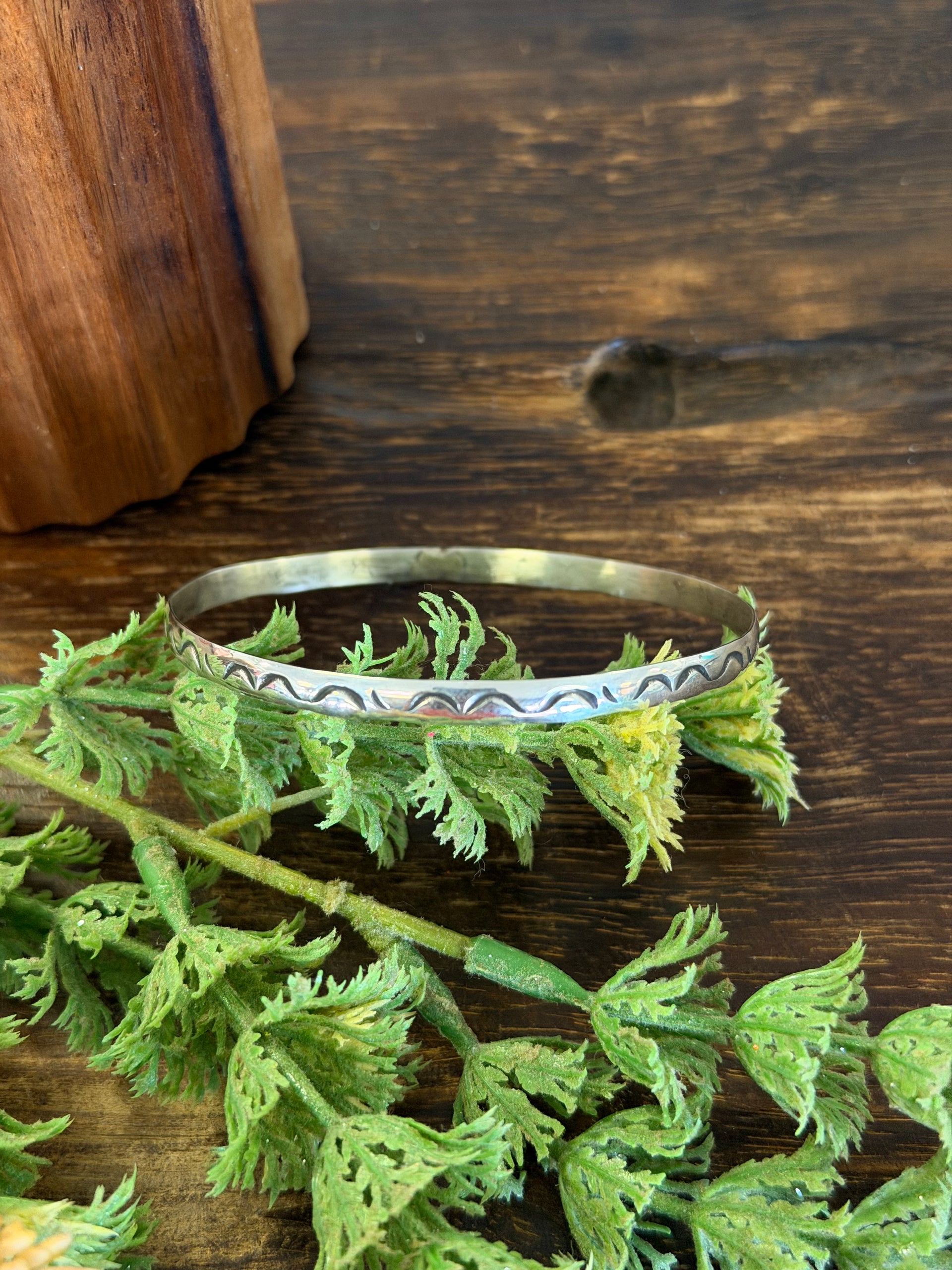 Navajo Made Sterling Silver Bangle Cuff Bracelet