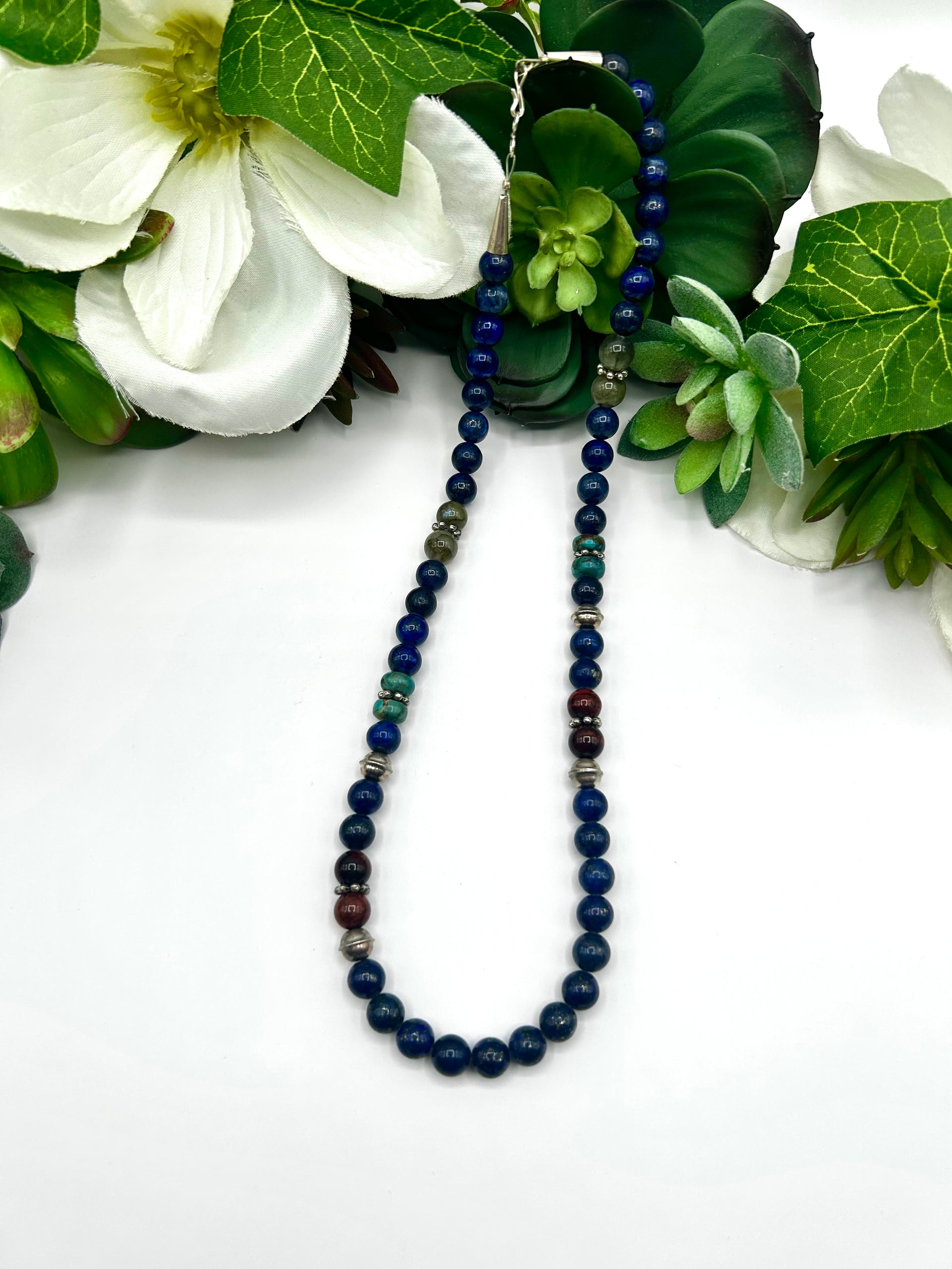 T & R Singer Multi Stone Necklace