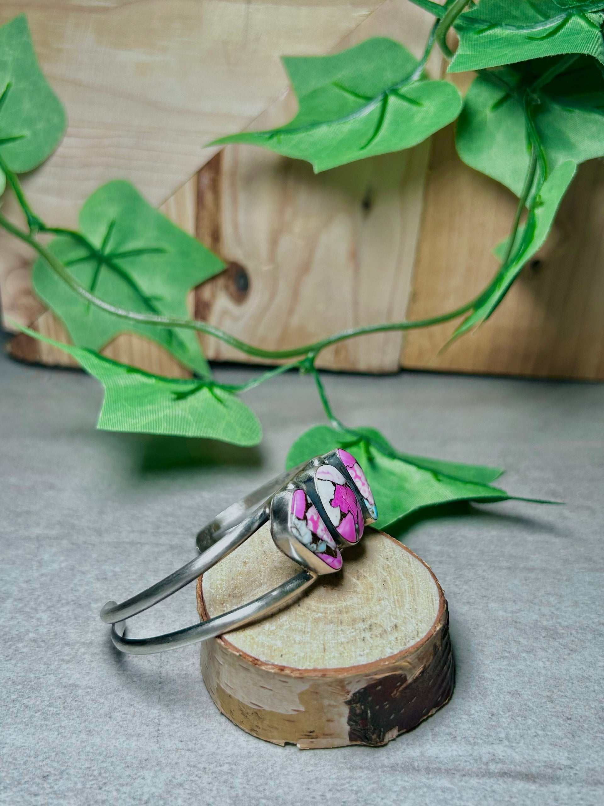 Augustine Largo Cotton Dahlia & Sterling Silver Cuff Bracelet