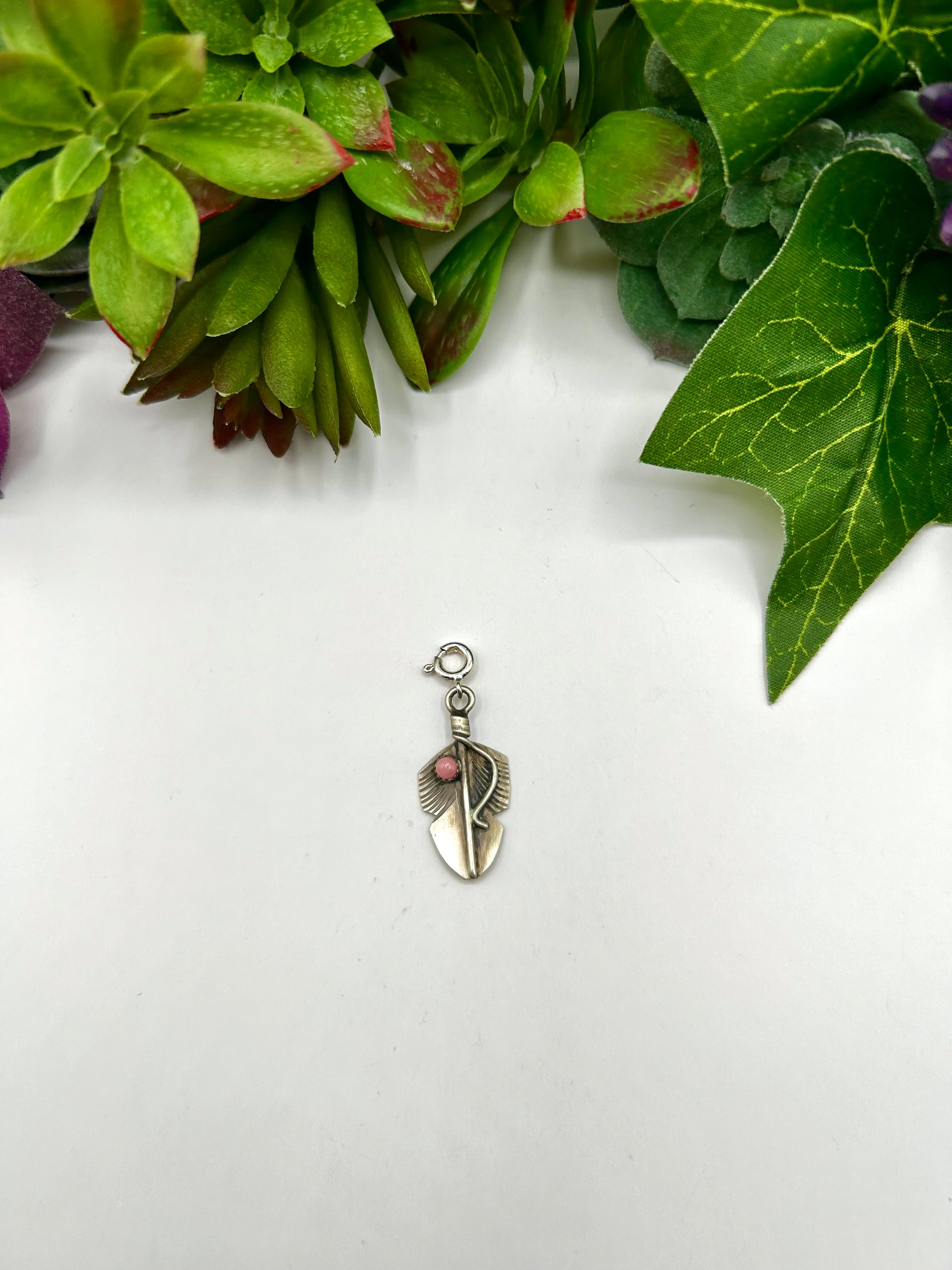 Navajo Made Pink Conch & Sterling Silver Charms
