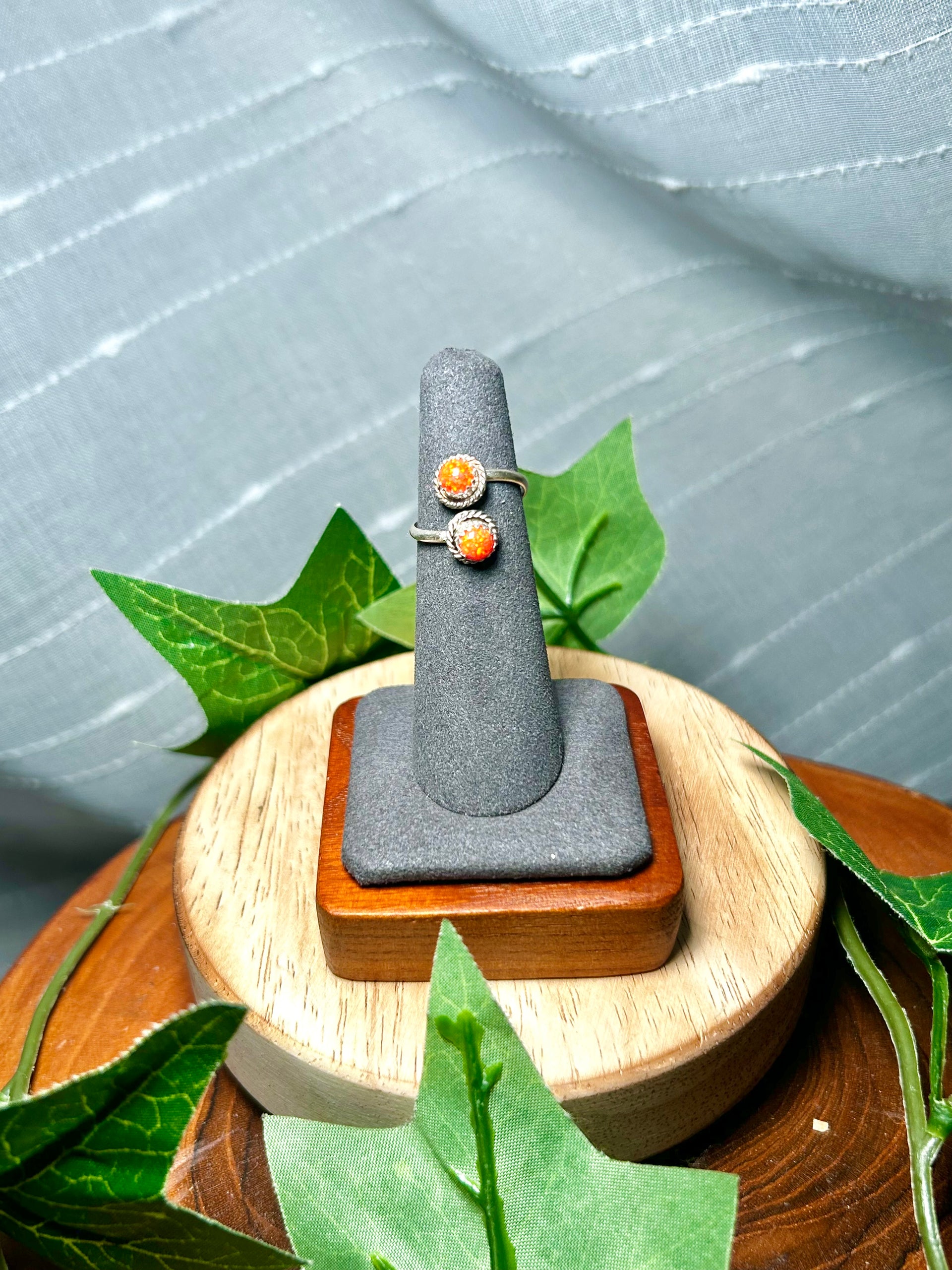 Navajo Made Opal & Sterling Silver Adjustable Ring