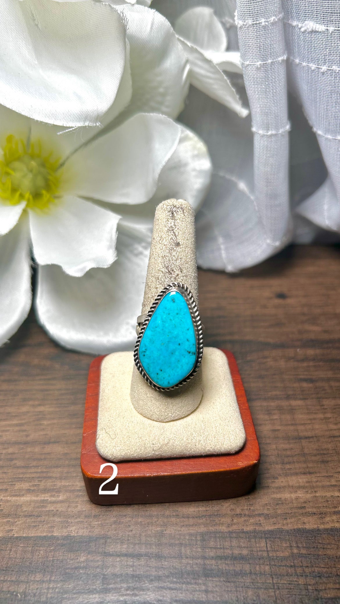 Donovan Nez Kingman Turquoise & Sterling Silver Adjustable Ring