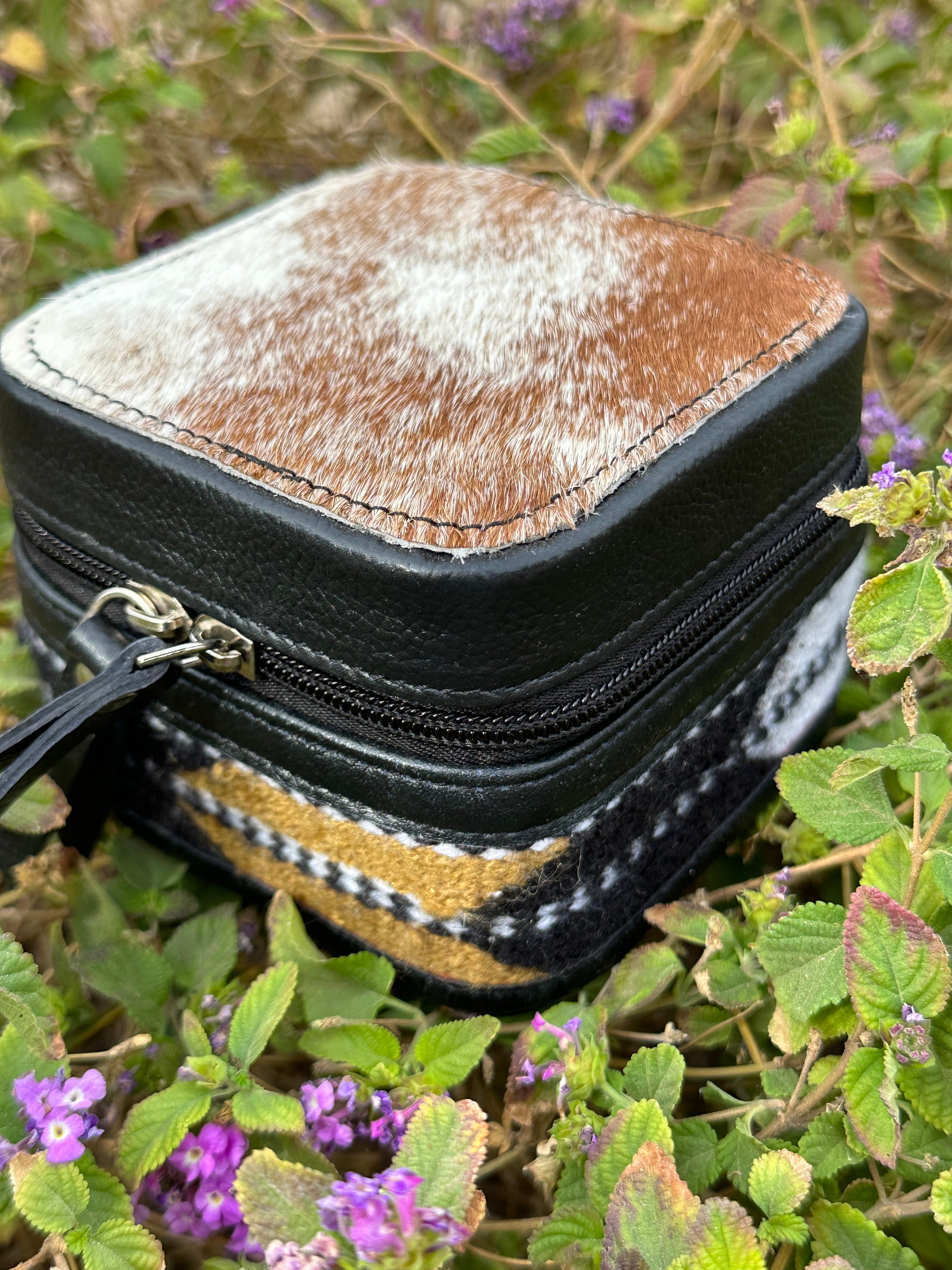 Genuine Leather Cowhide & Saddle Bag Jewelry Box