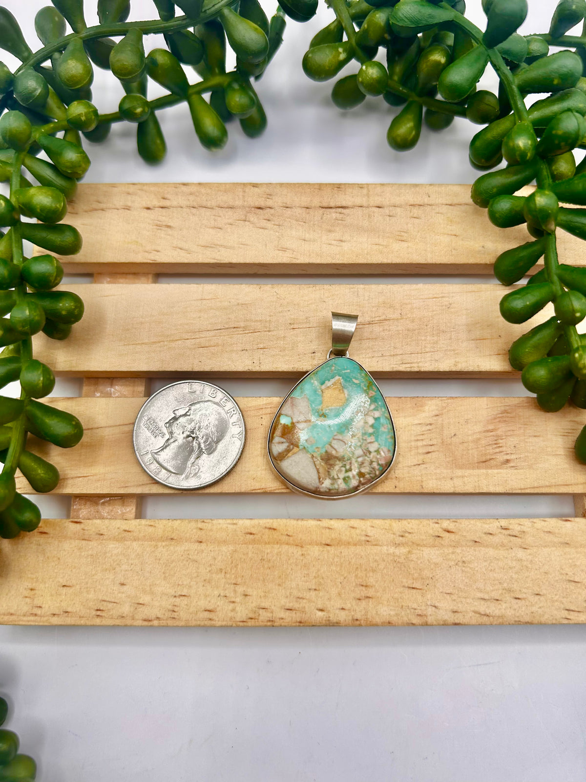 Navajo Made Royston Turquoise & Sterling Silver Pendant