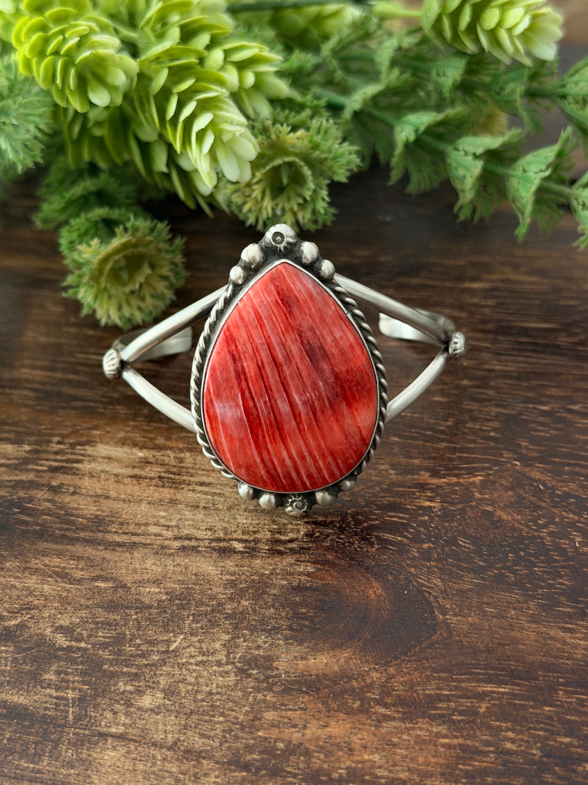 Augustine Largo Spiny Oyster & Sterling Silver Cuff Bracelet