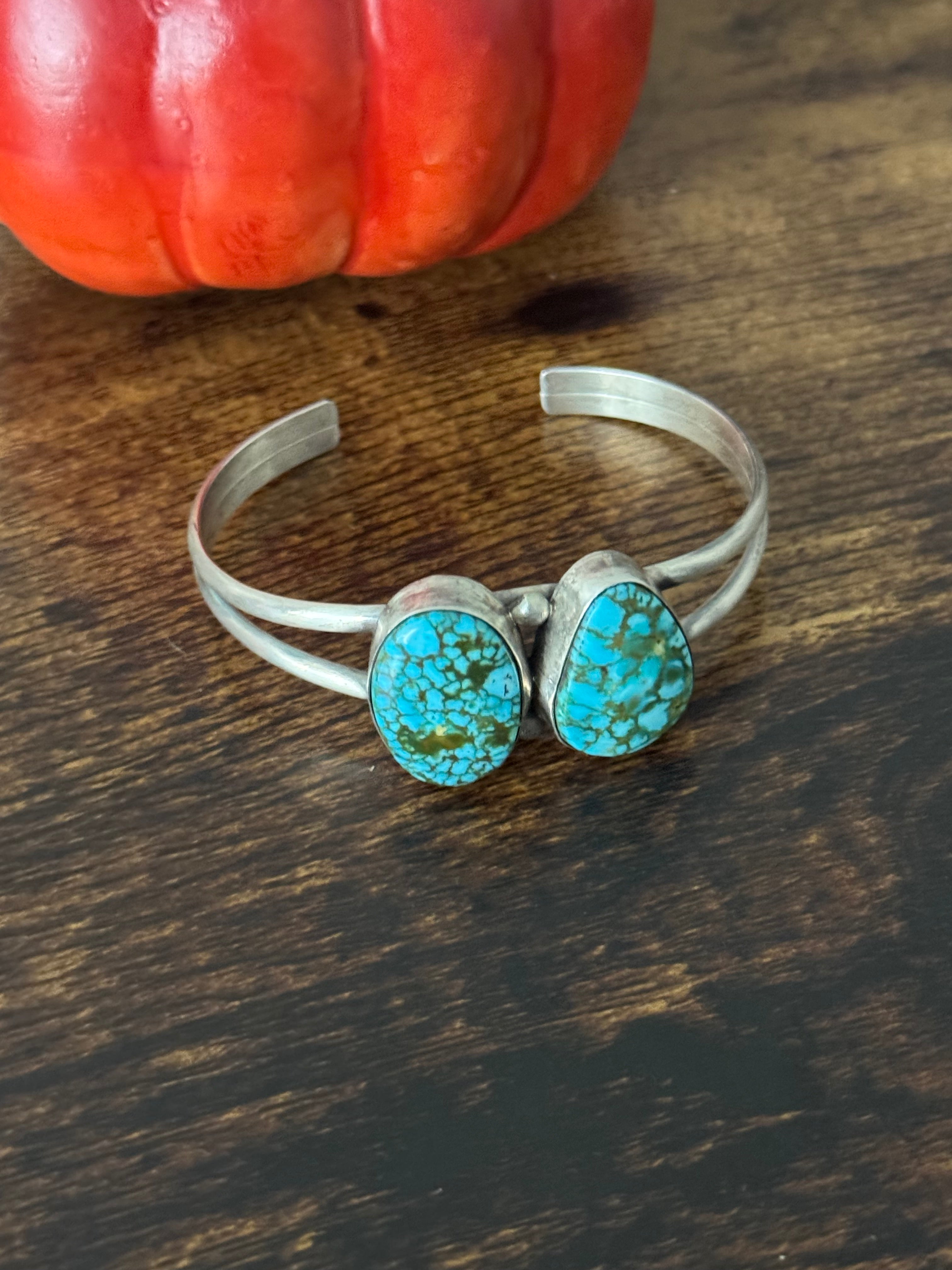 Peggy Skeets Birdseye Kingman Turquoise & Sterling Silver Cuff Bracelet