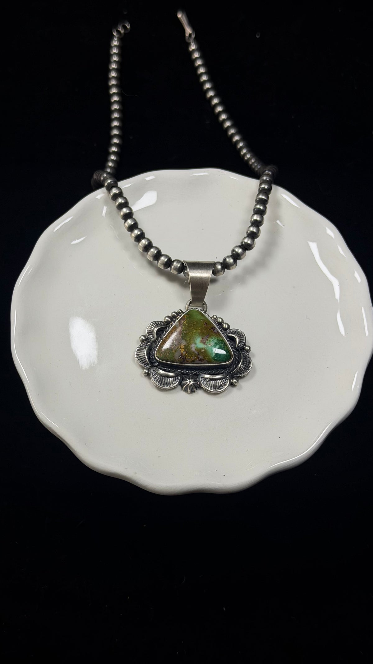 Navajo Made Royston Turquoise & Sterling Silver Pendant