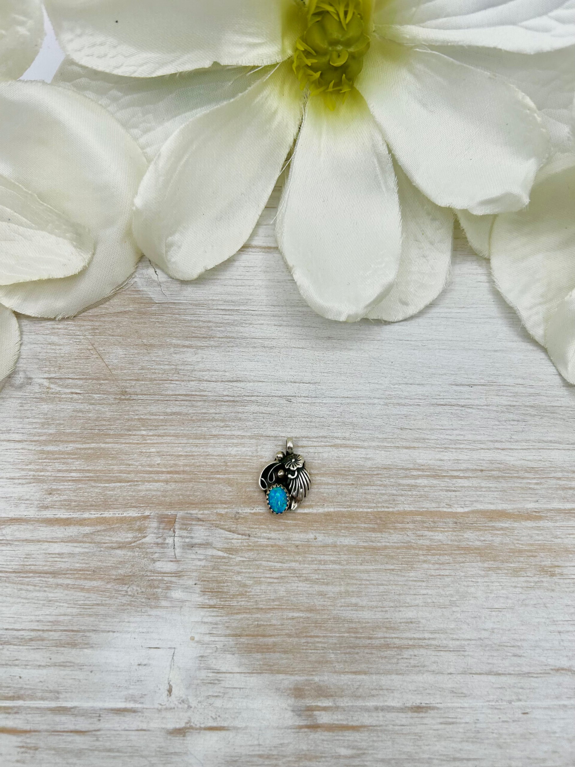 Navajo Made Opal & Sterling Silver Pendant