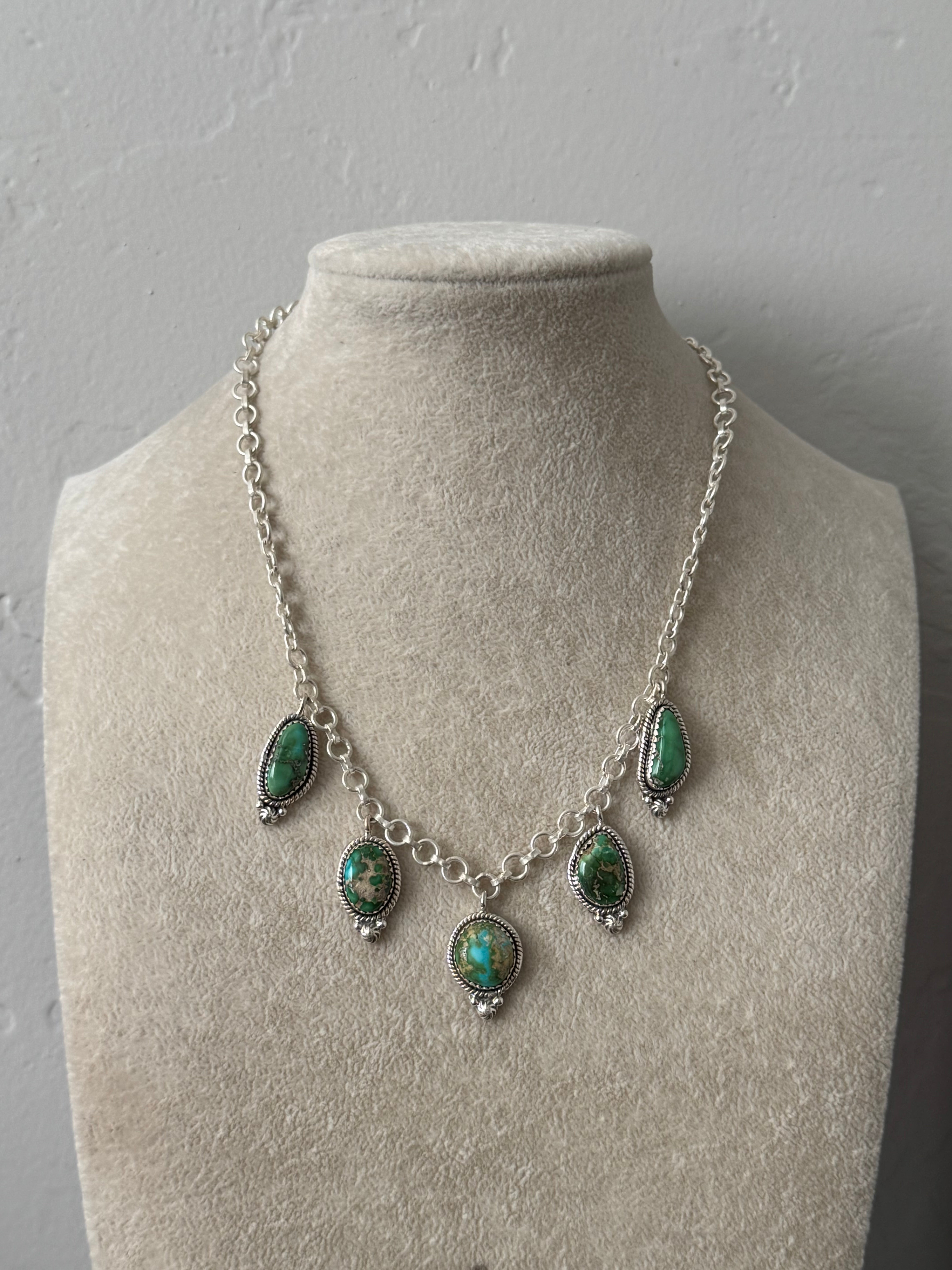 Southwest Handmade Sonoran Mountain Turquoise & Sterling Silver Necklace