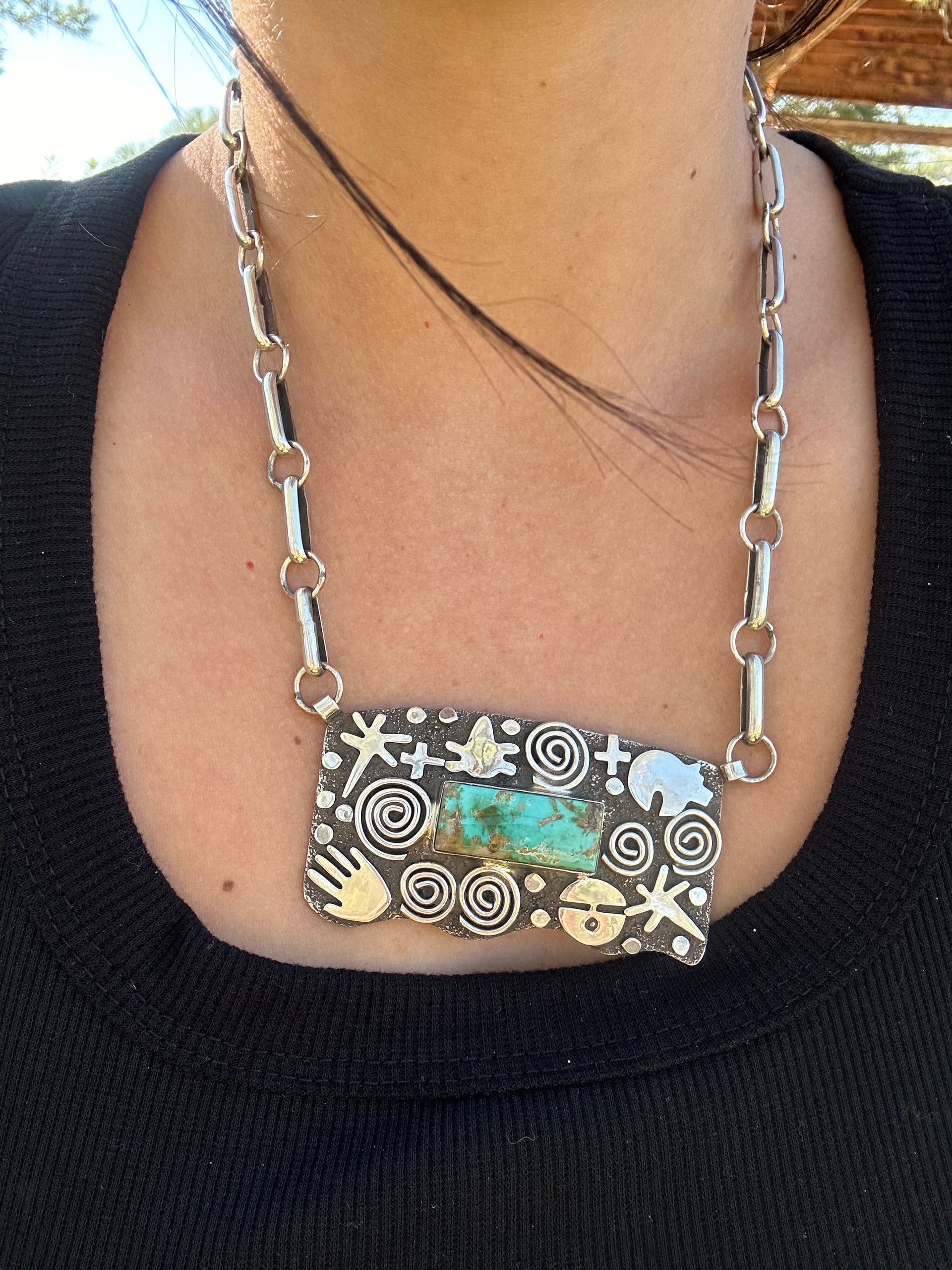 Alex Sanchez Royston Turquoise & Sterling Silver Necklace