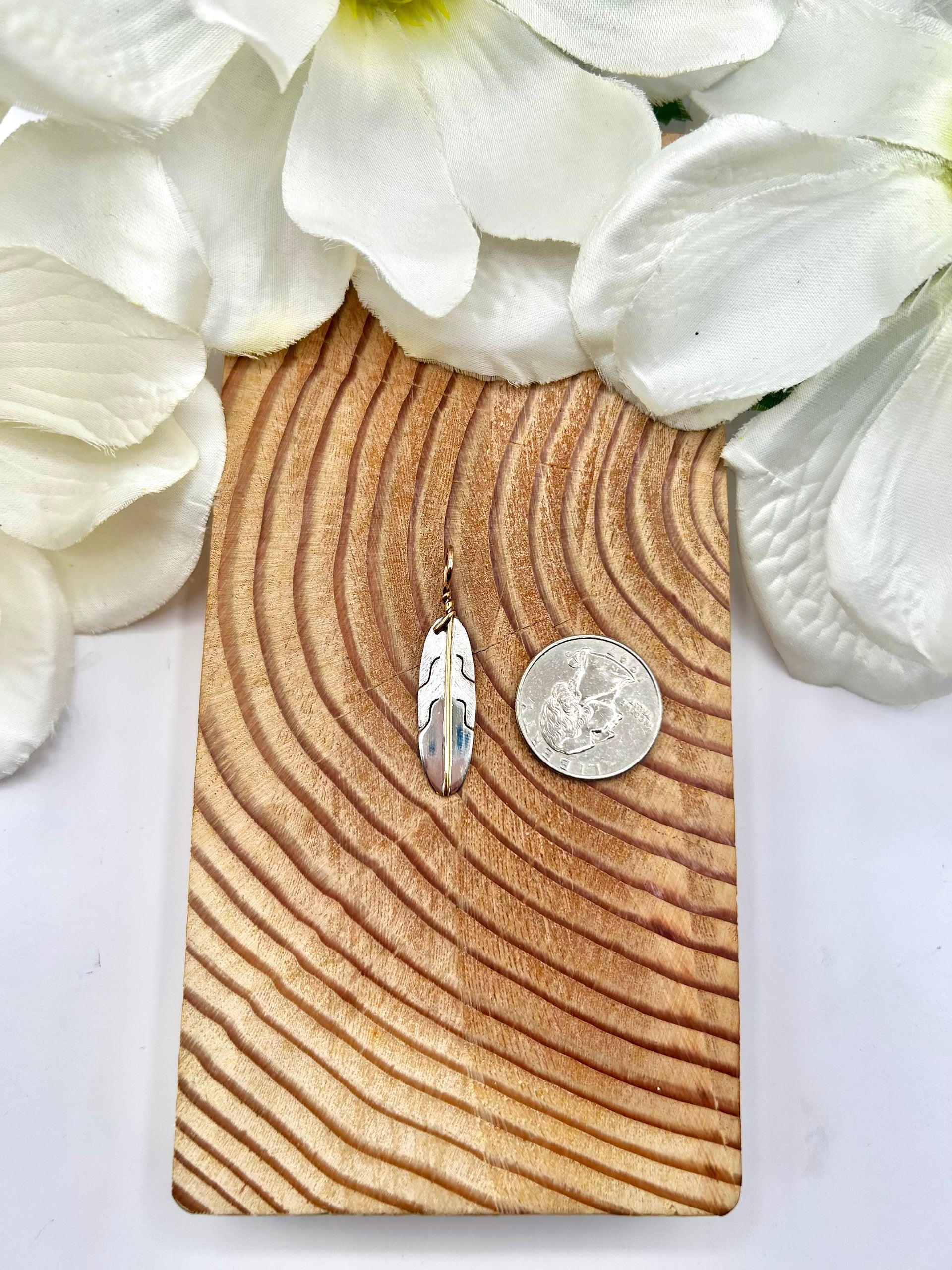 Navajo Made 14K Gold & Sterling Silver Pendant