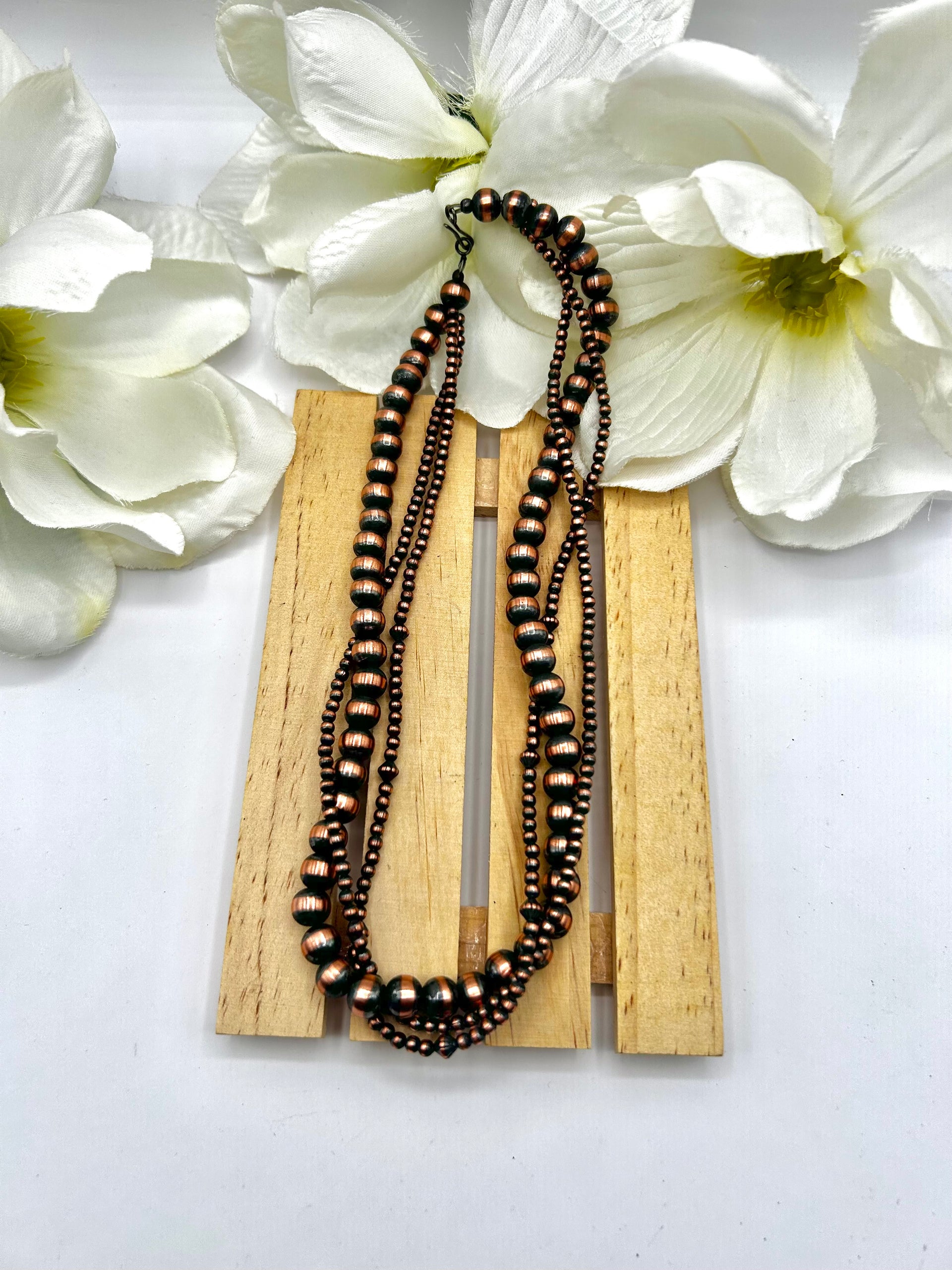 Navajo Made Strung Copper Necklace