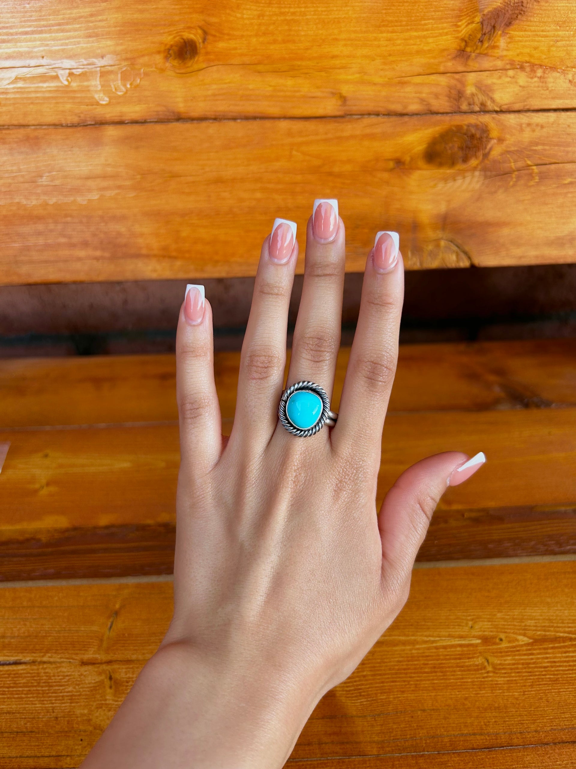 Danny Henio Kingman Turquoise & Sterling Silver Adjustable Ring