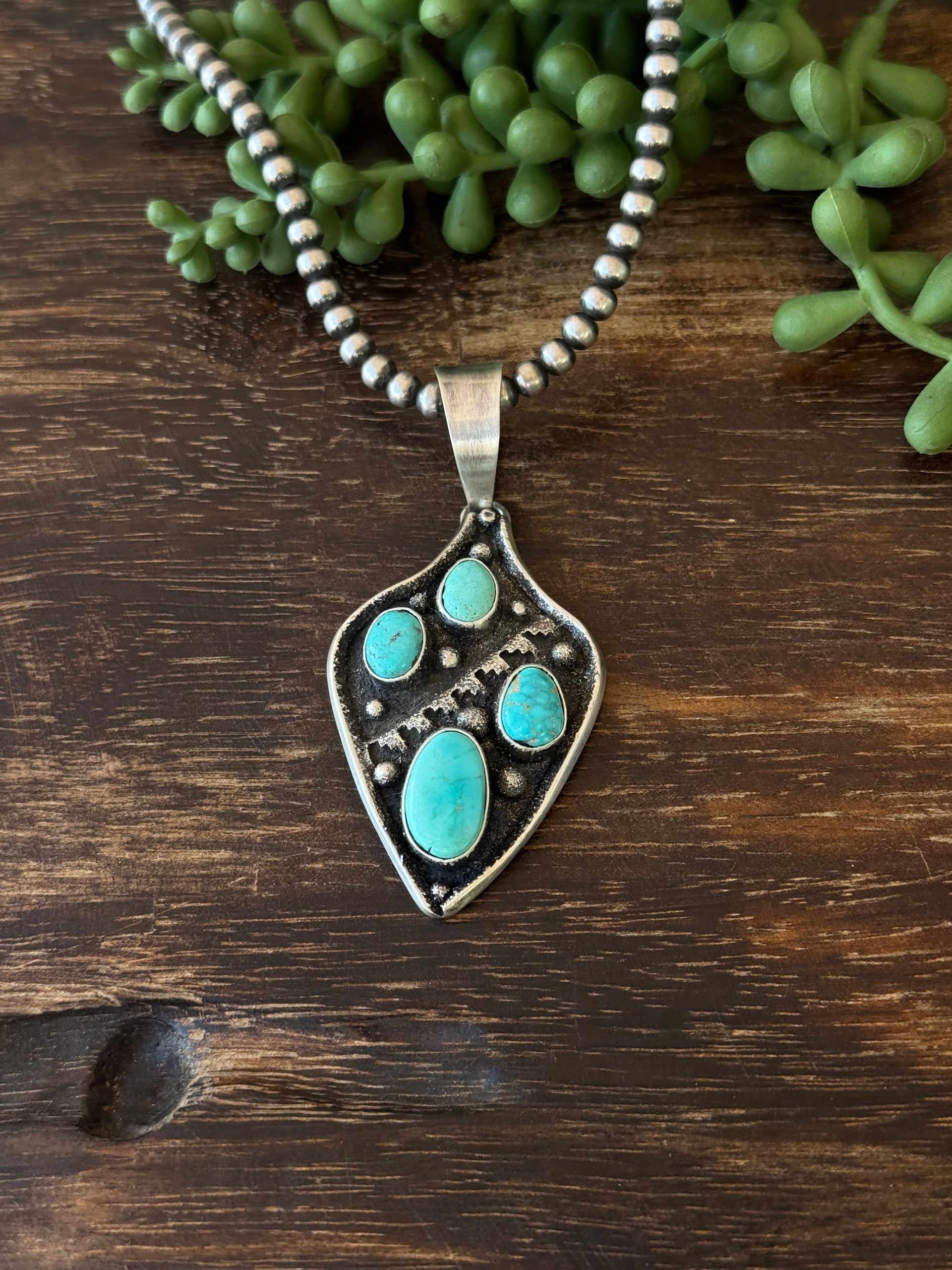 Randy Billy Kingman Turquoise & Sterling Silver Pendant