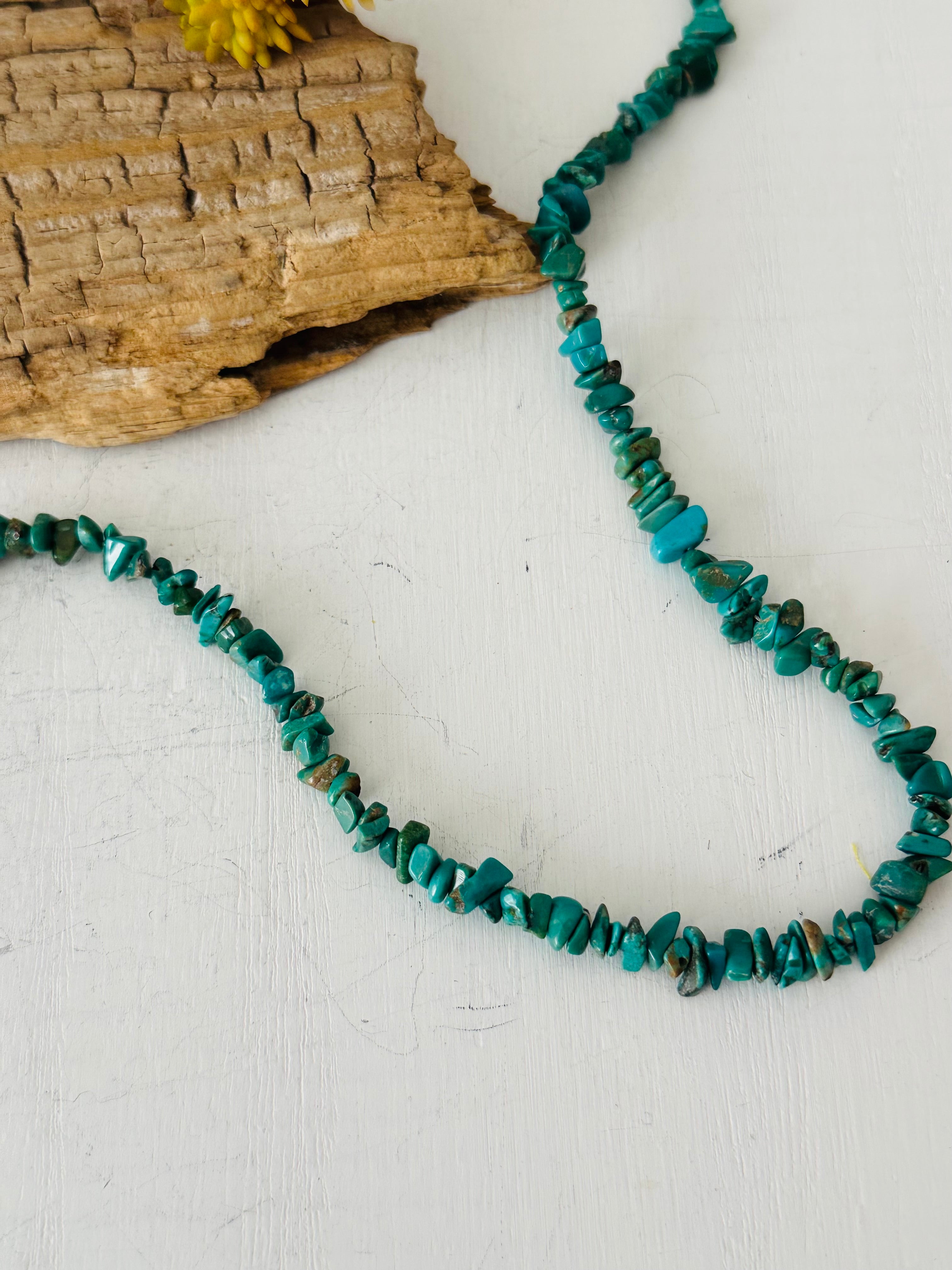 Navajo Strung Kingman Turquoise & Sterling Silver Beaded Necklace