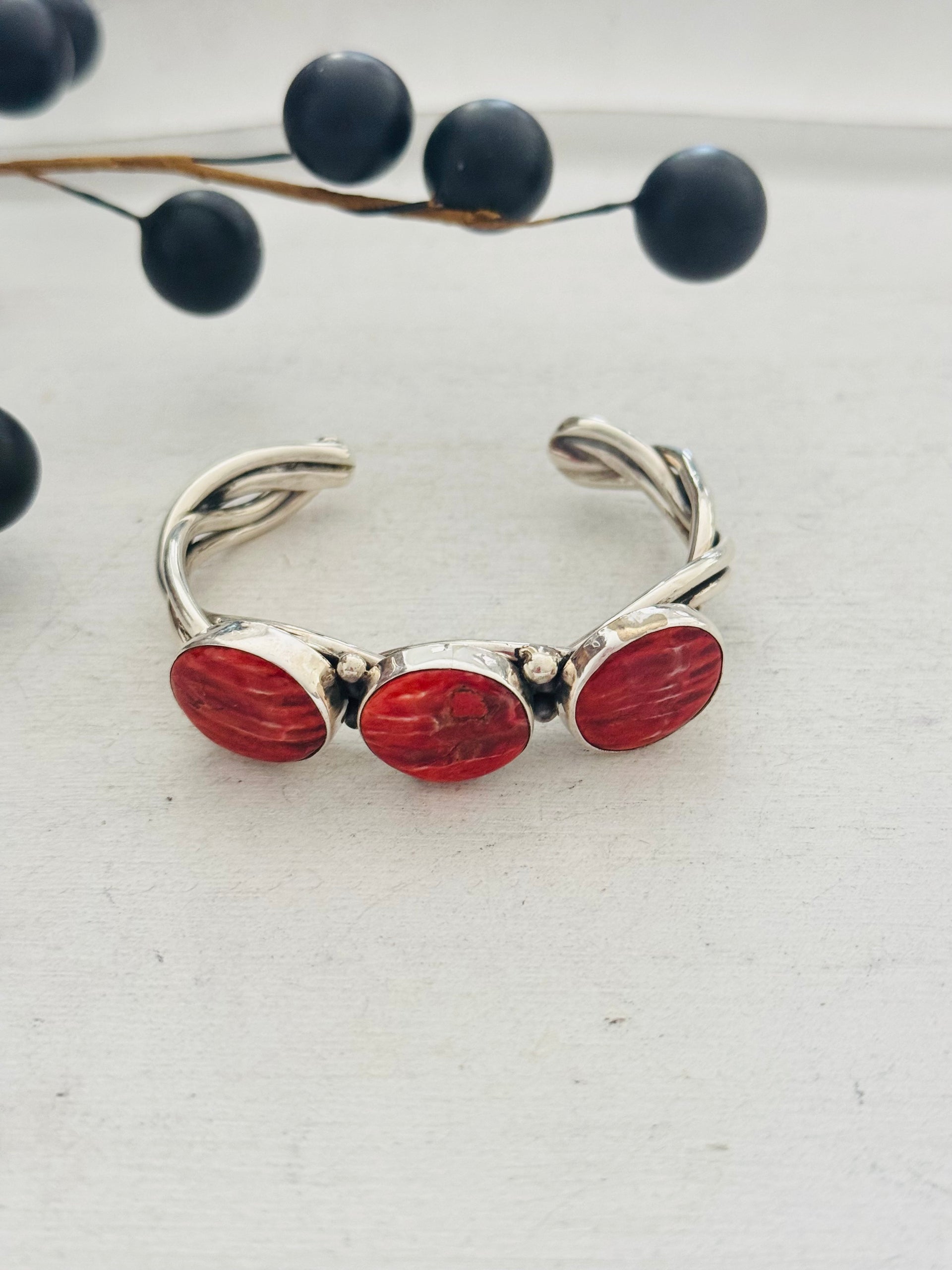 Virginia Sandoval Spiny Oyster & Sterling Silver Cuff Bracelet