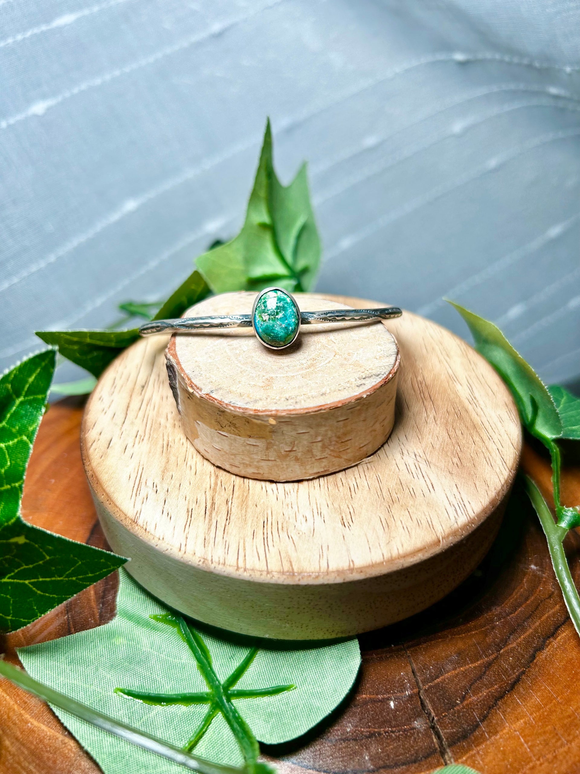 Navajo Made Sonoran Mountain Turquoise & Sterling Silver Cuff Bracelet