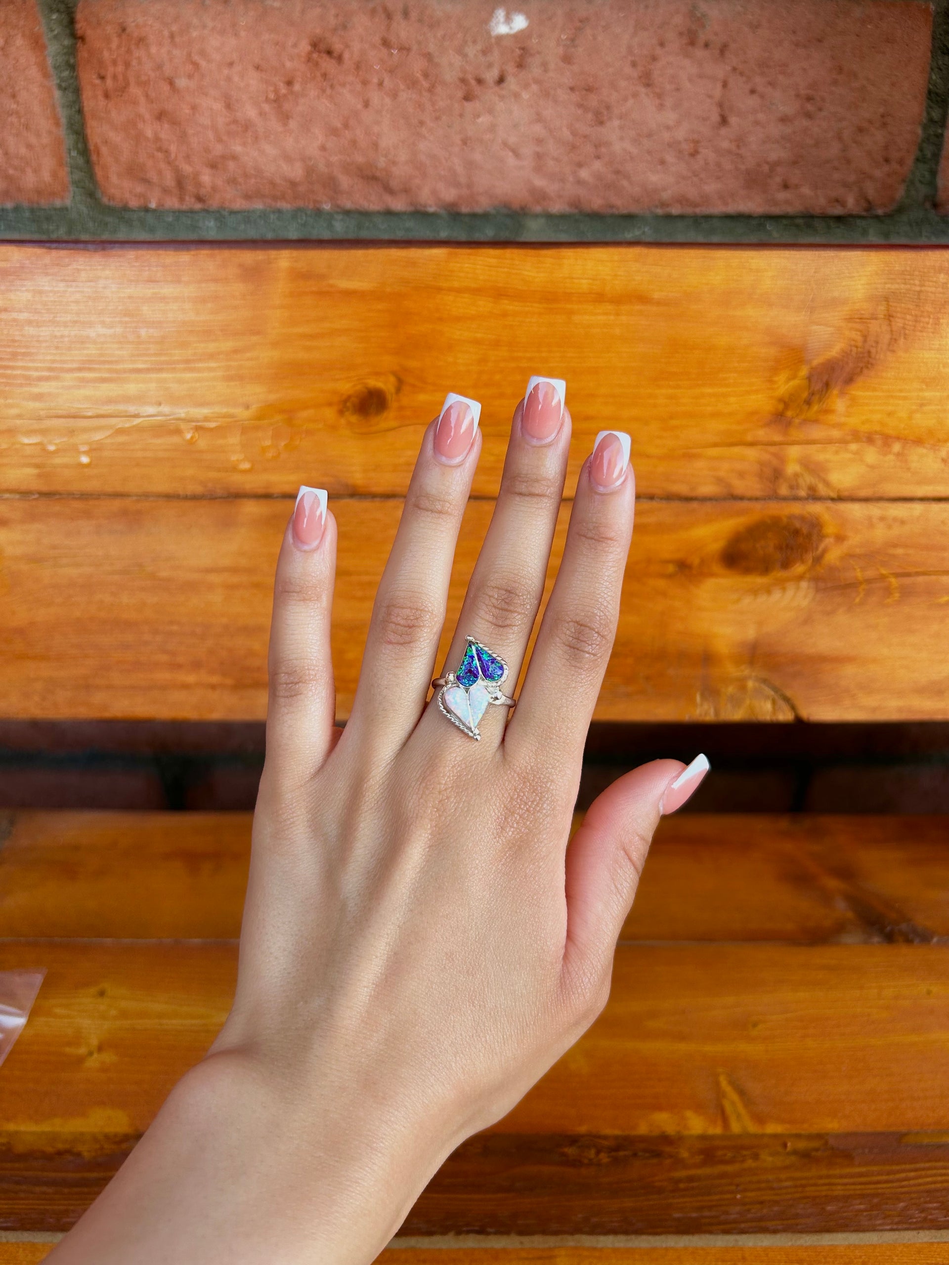 Navajo Made Opal & Sterling Silver Ring