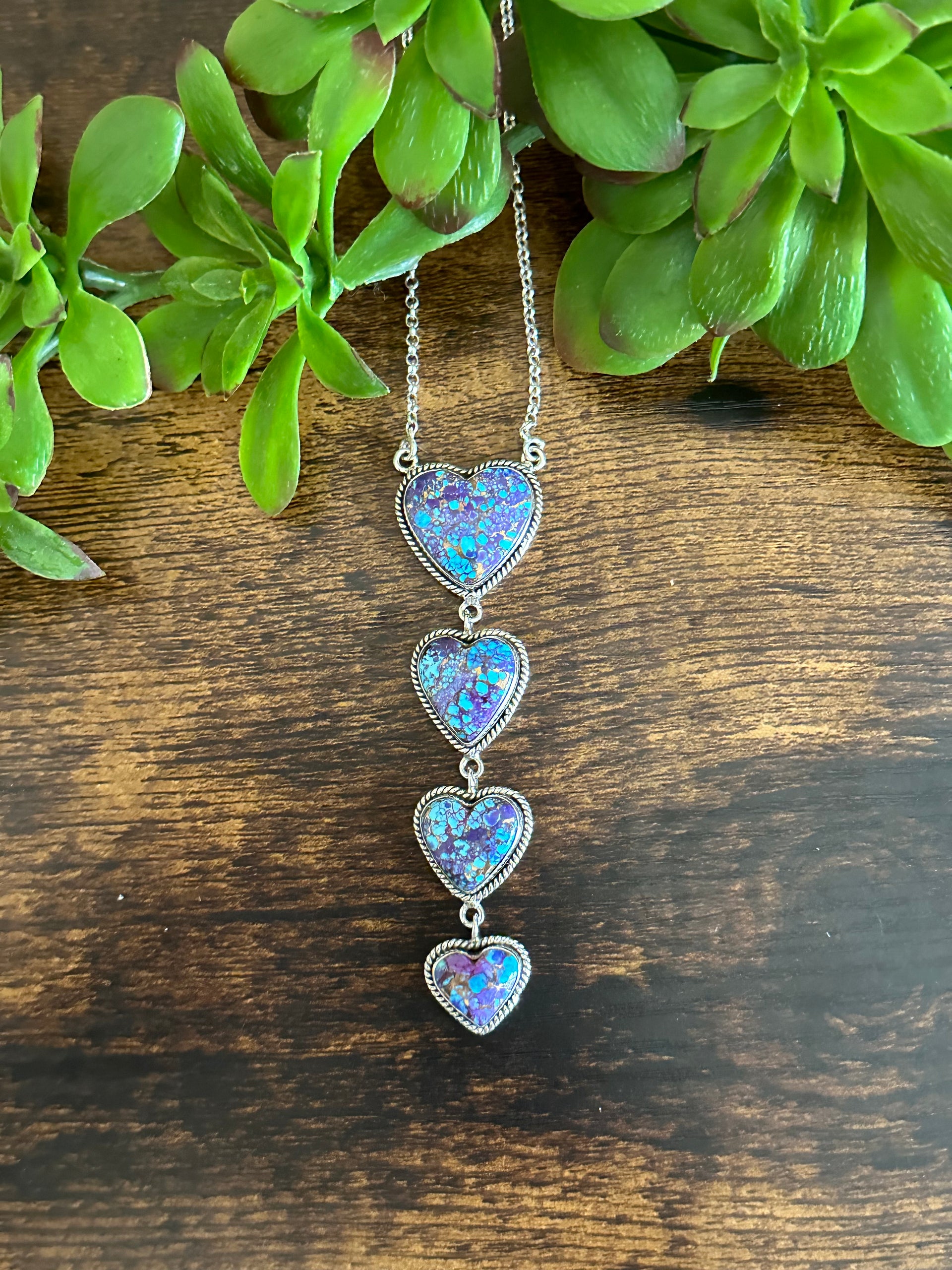 Southwest Made Mohave Turquoise & Sterling Silver Necklace