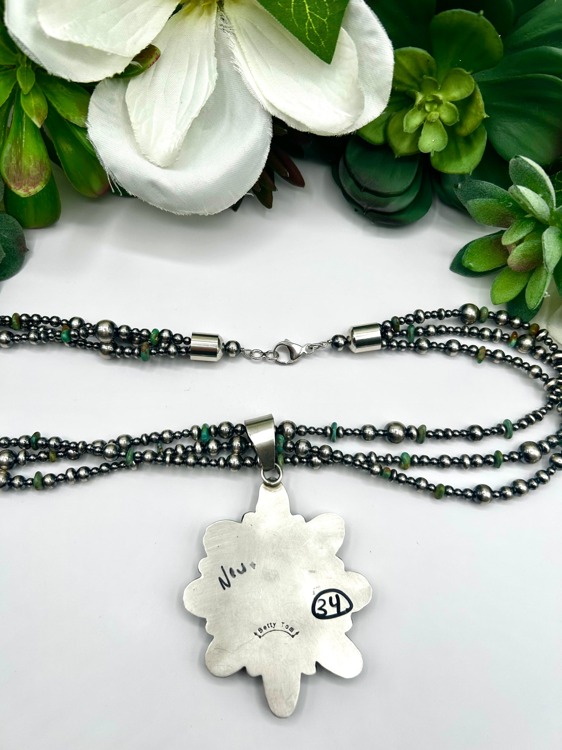 Betty Tom Royston Turquoise & Sterling Silver Necklace