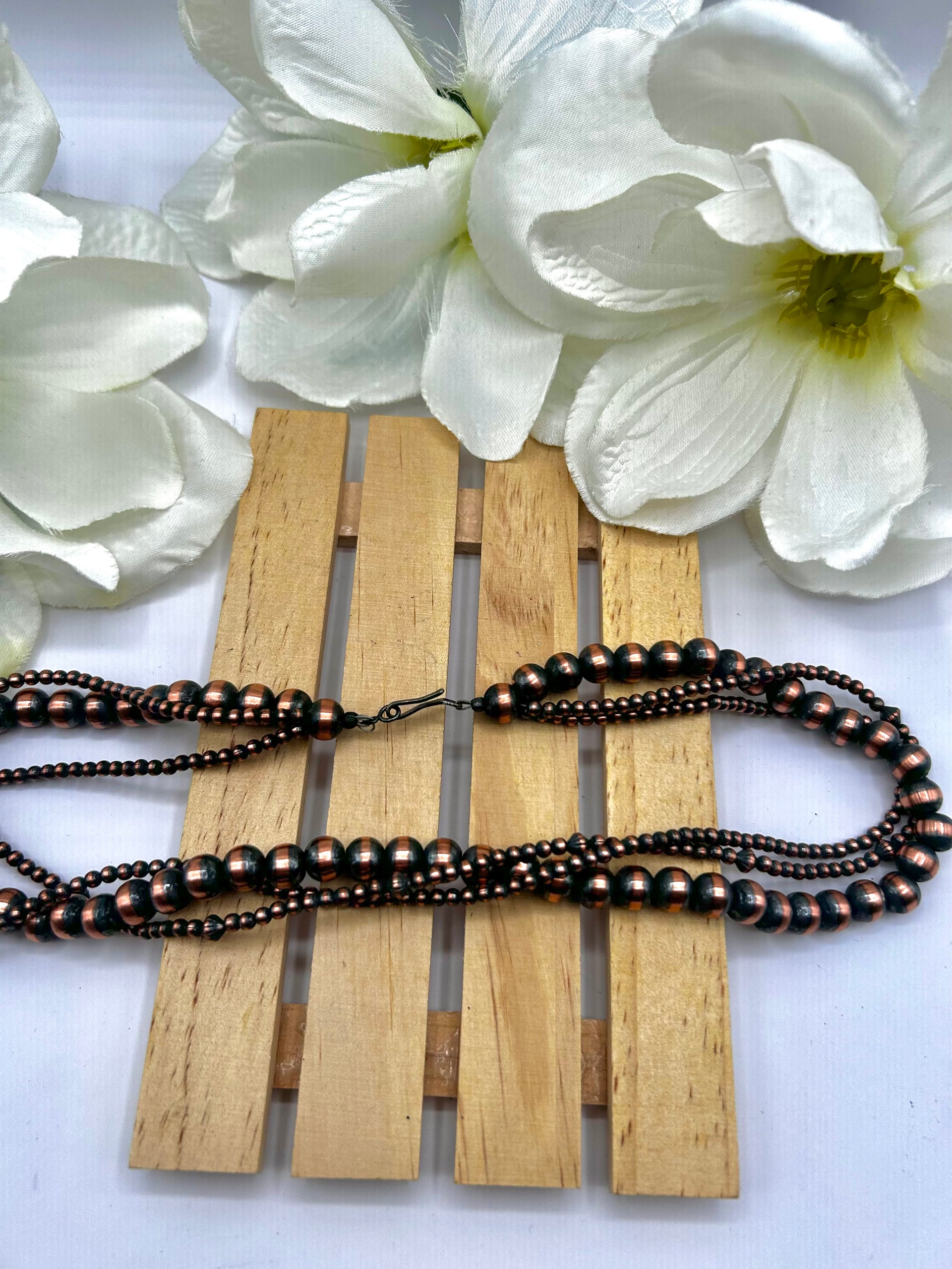 Navajo Made Strung Copper Necklace