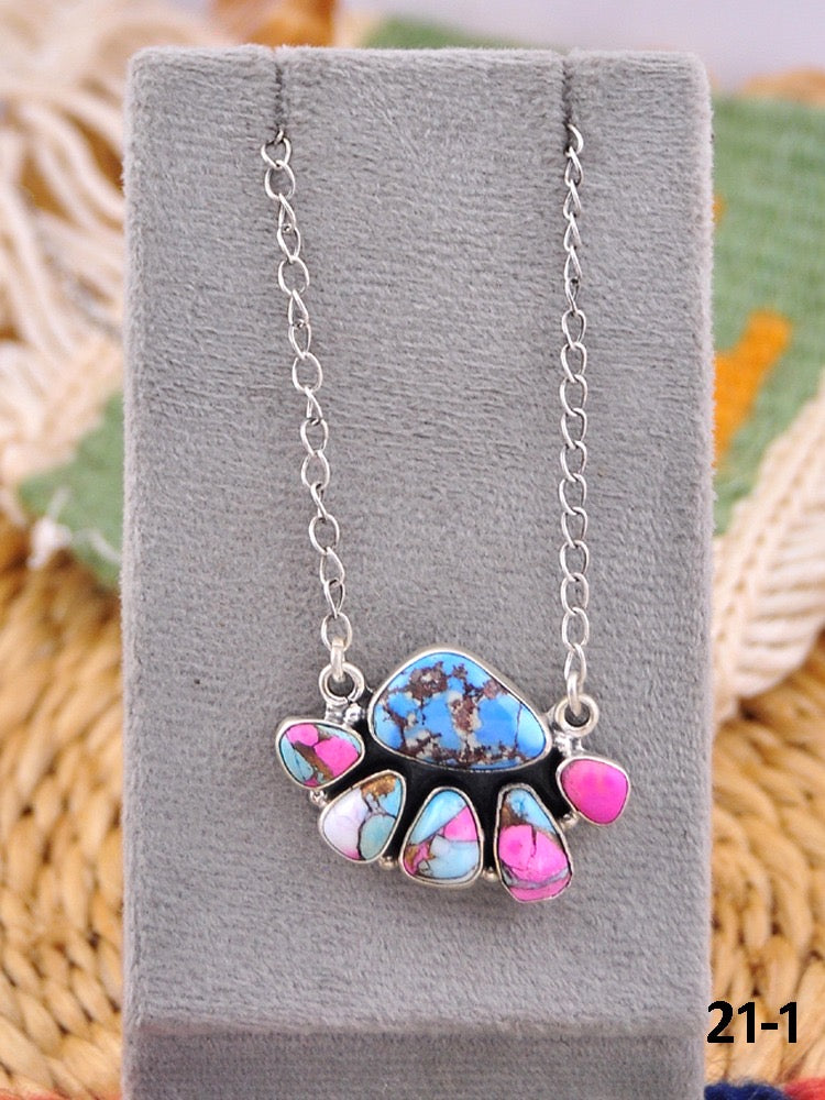 Southwest Made Multi Stone & Sterling Silver Necklace