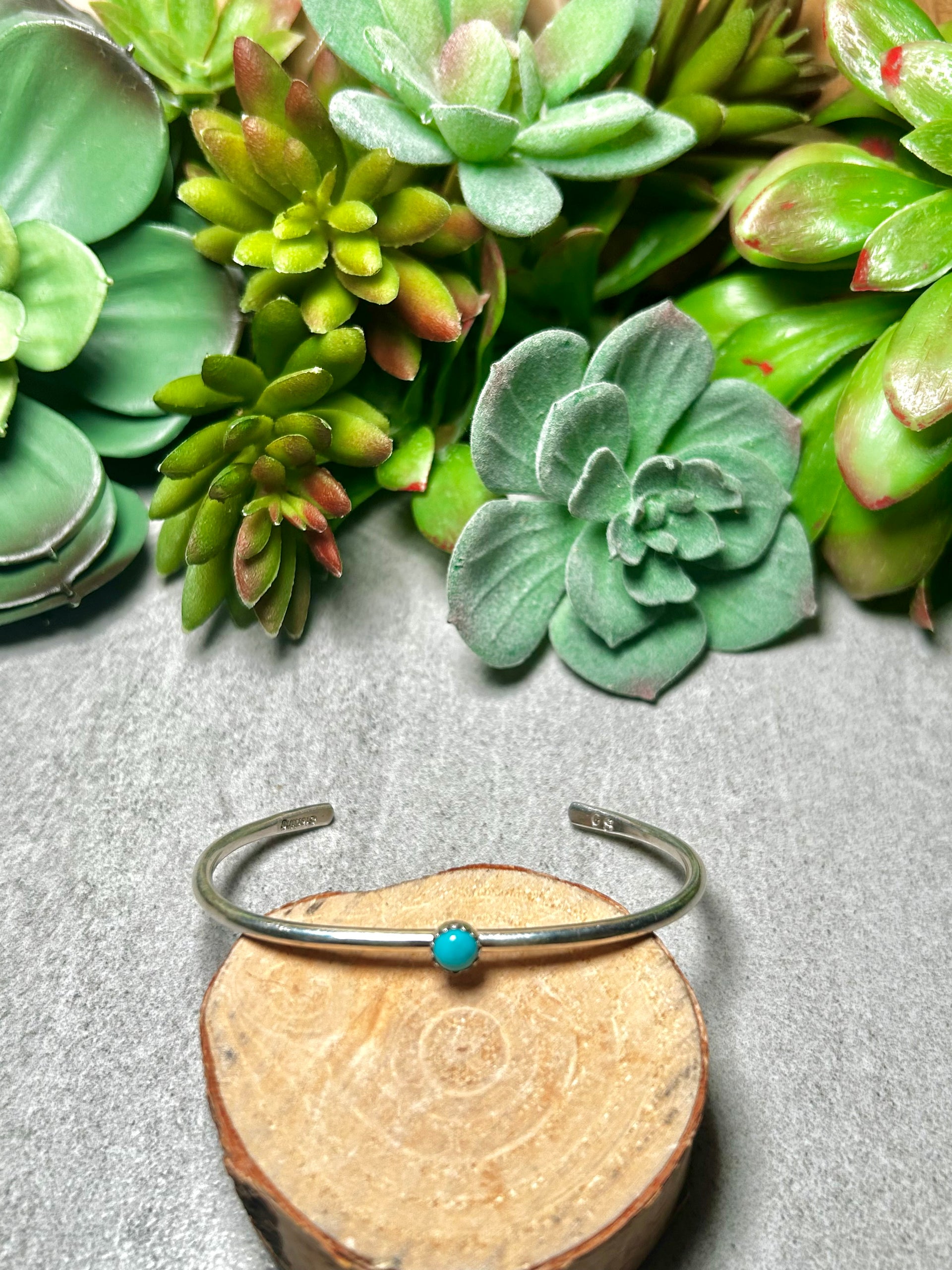 Navajo Made Kingman Turquoise & Sterling Silver Cuff Bracelet