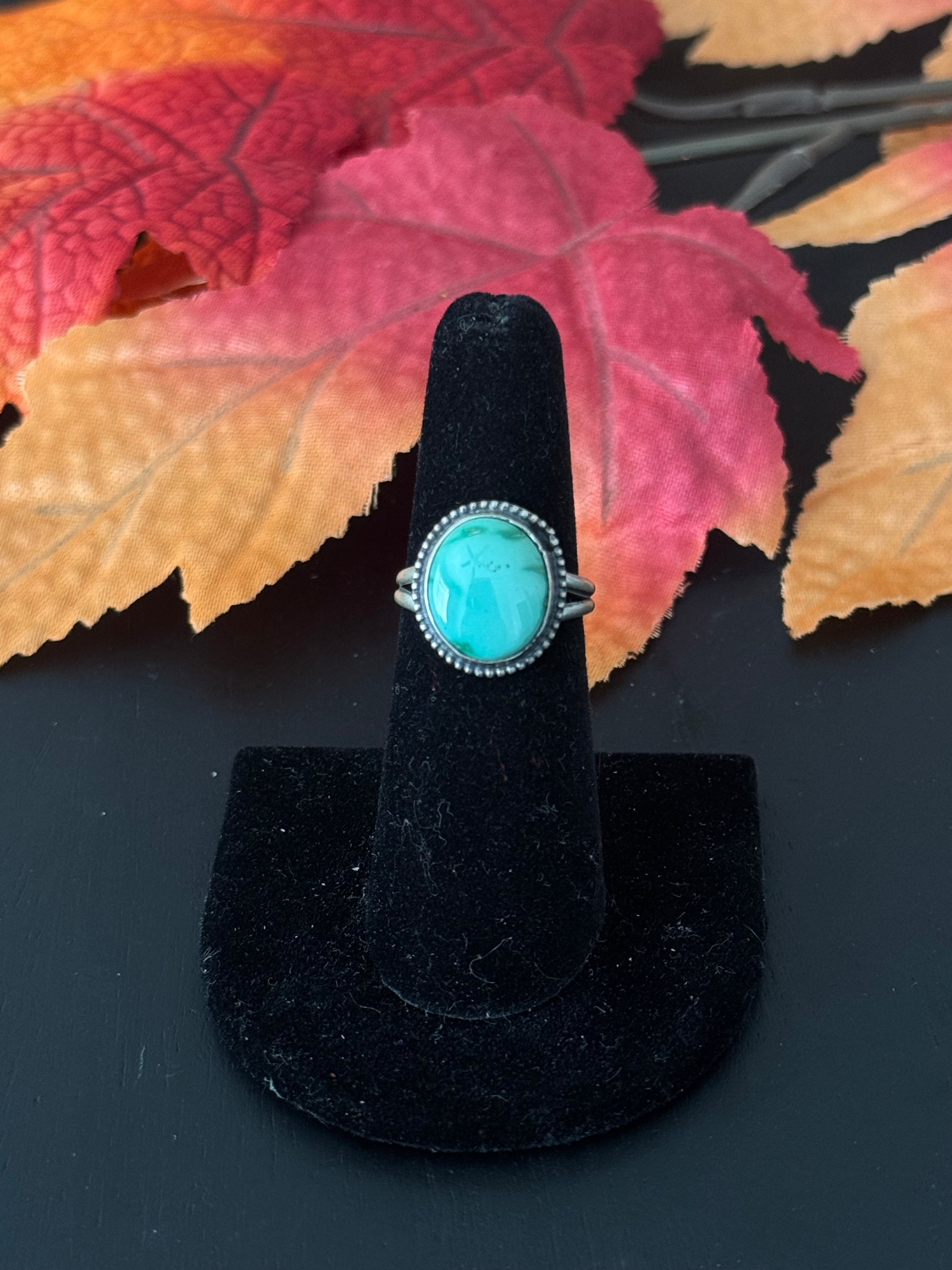 Navajo Made Emerald Valley Turquoise & Sterling Silver Ring