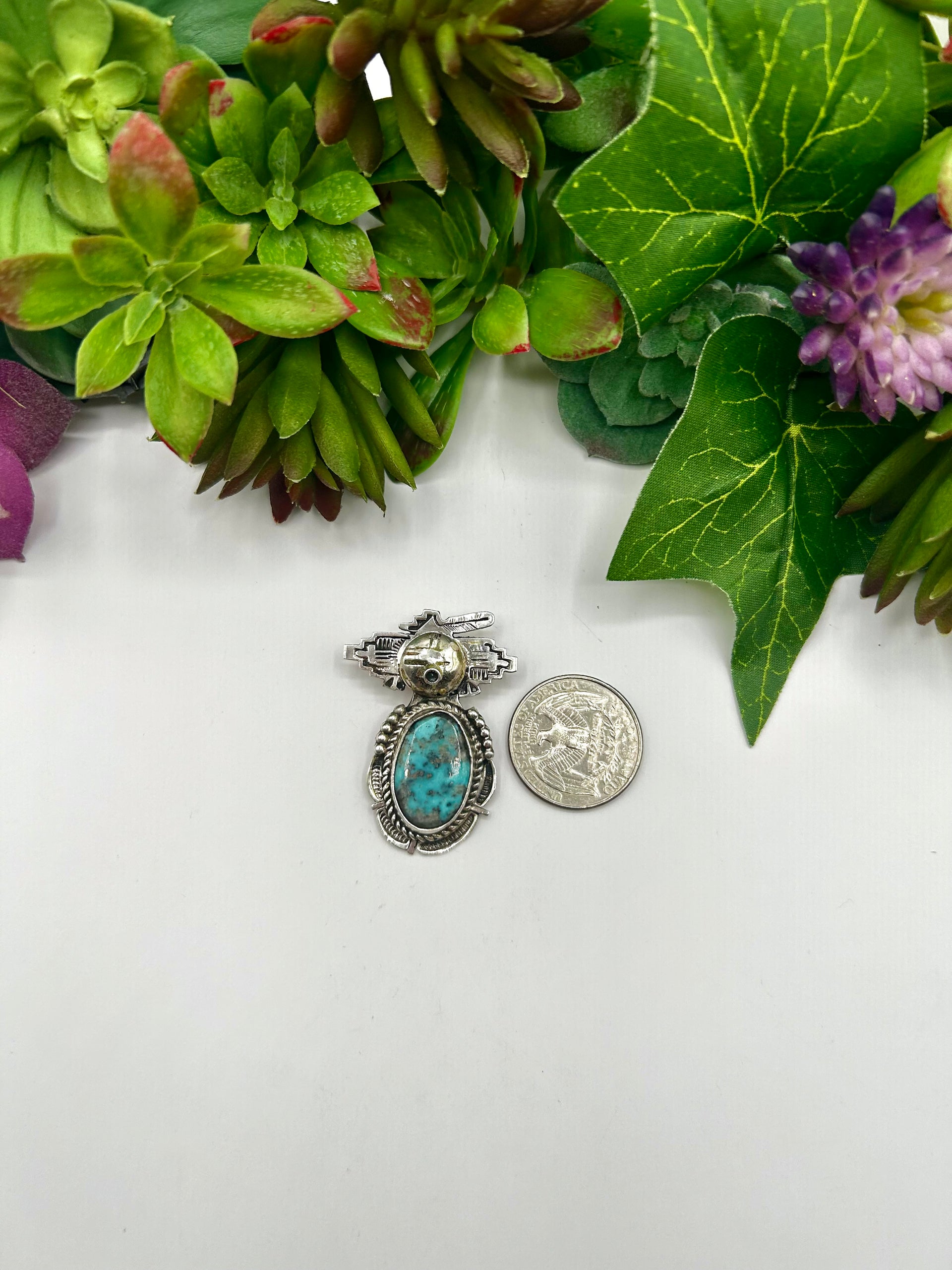 Bennle Ration Kingman Turquoise & Sterling Silver Pendant