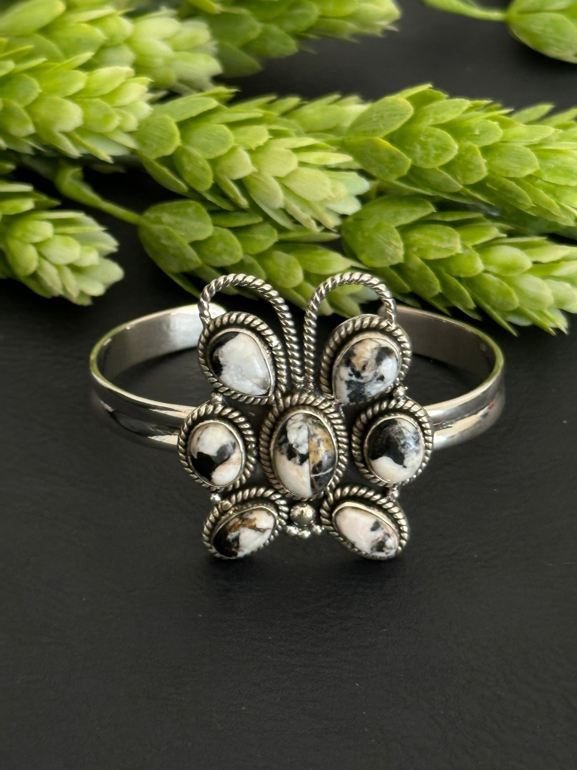 Southwest Made White Buffalo & Sterling Silver Cuff Bracelet