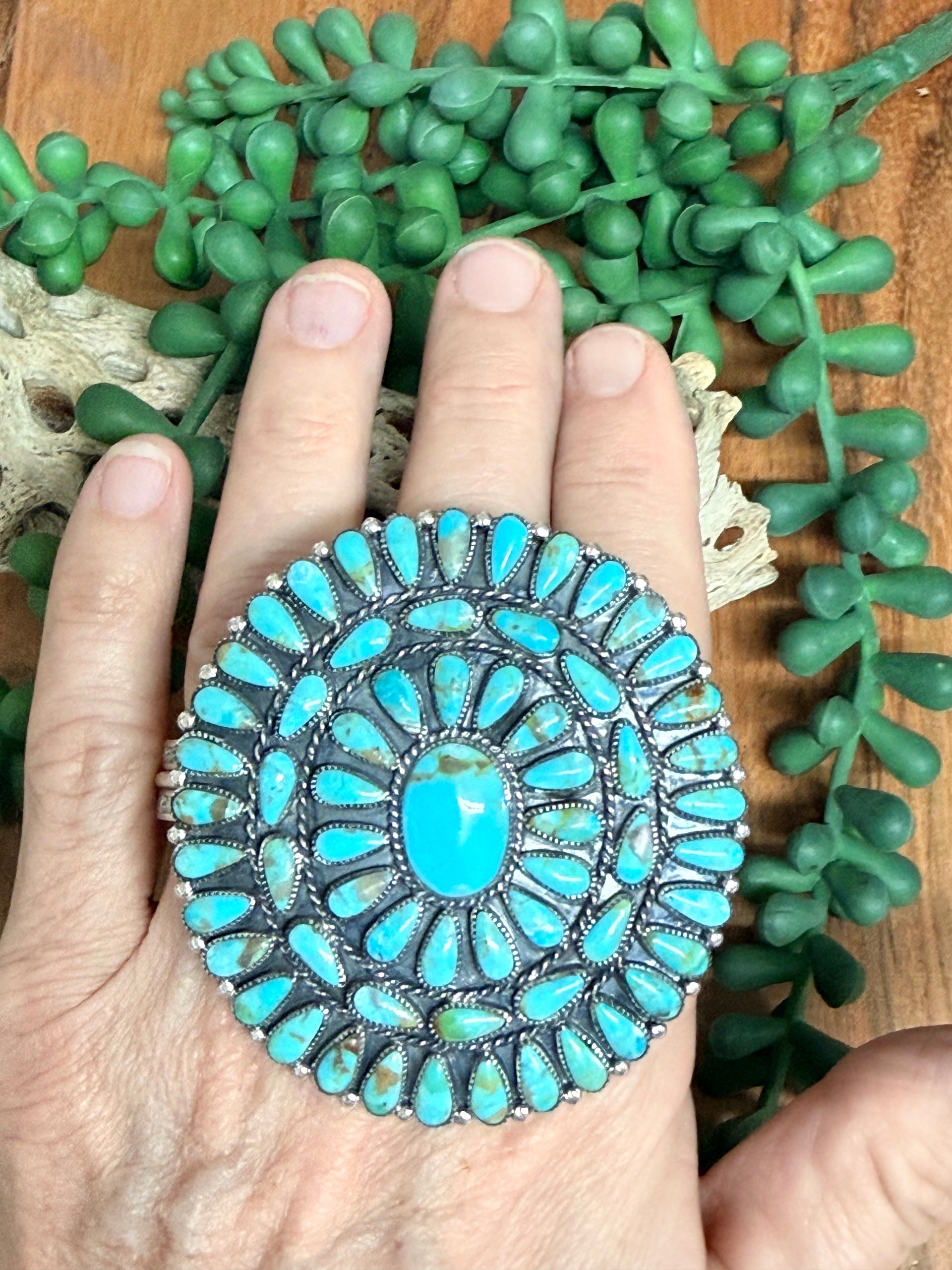 Southwest Handmade Multi Stone & Sterling Silver Adjustable Ring