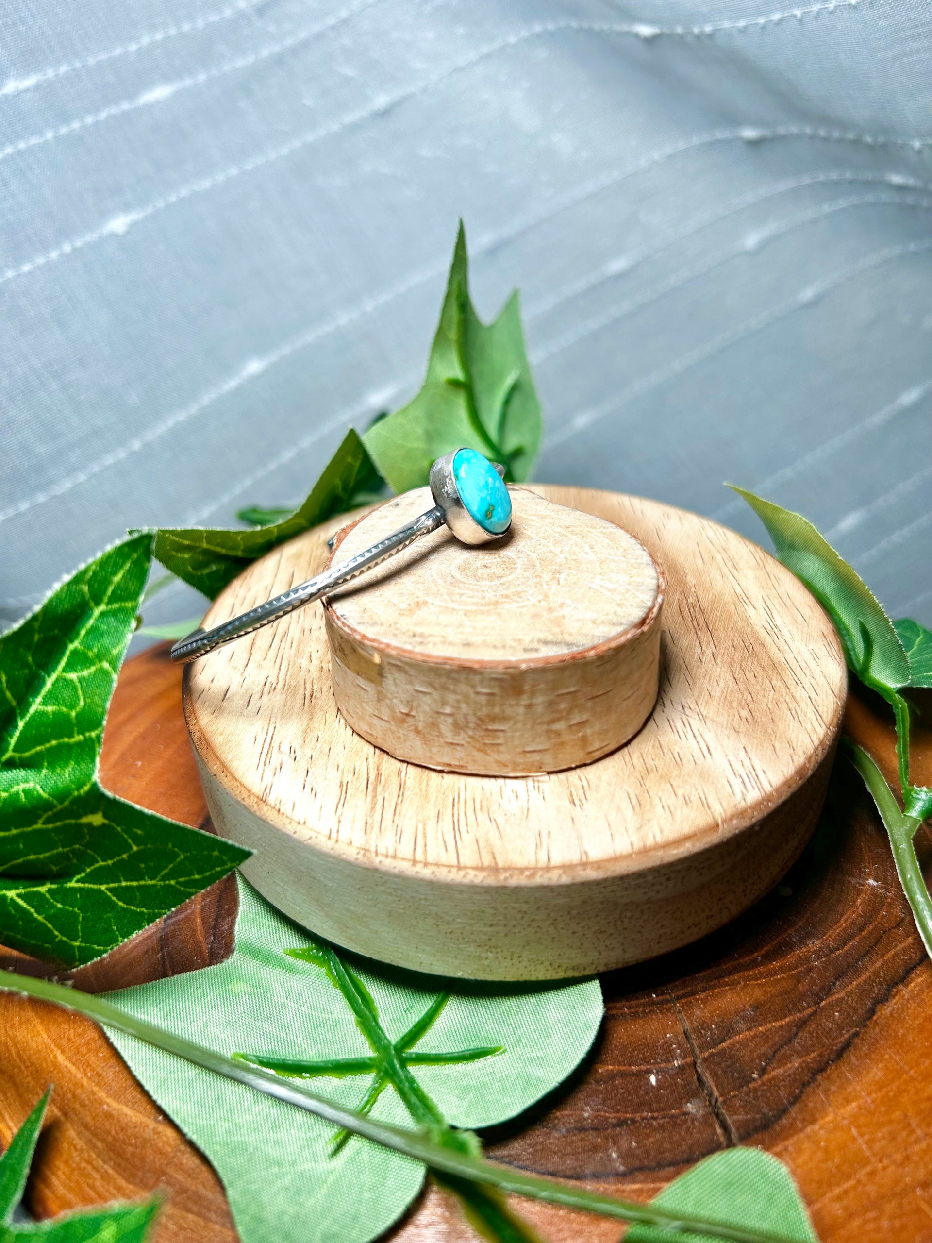 Navajo Made Sonoran Mountain Turquoise & Sterling Silver Cuff Bracelet