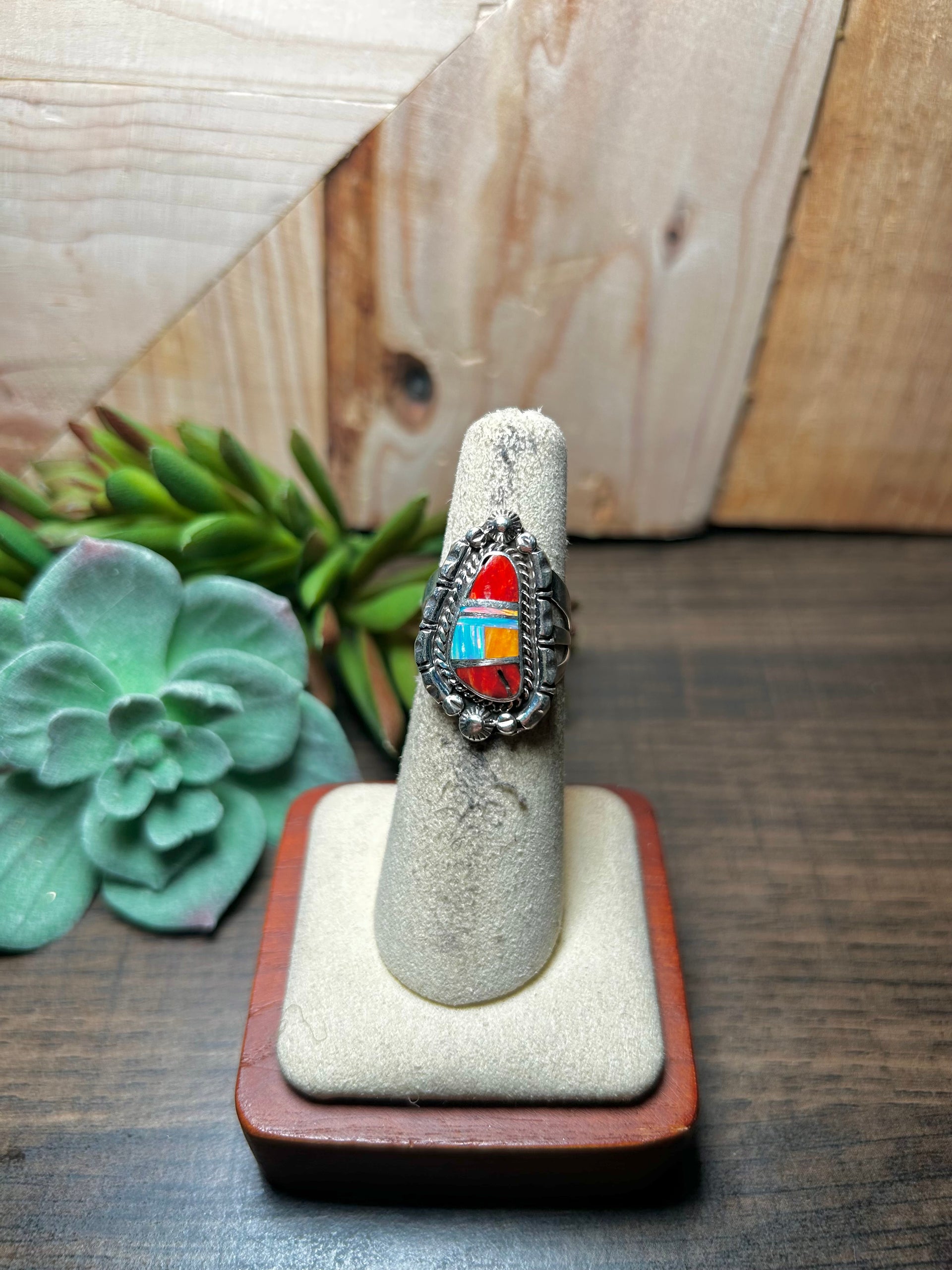 James Mannygoats Multi Stone & Sterling Silver Ring Size 5.75