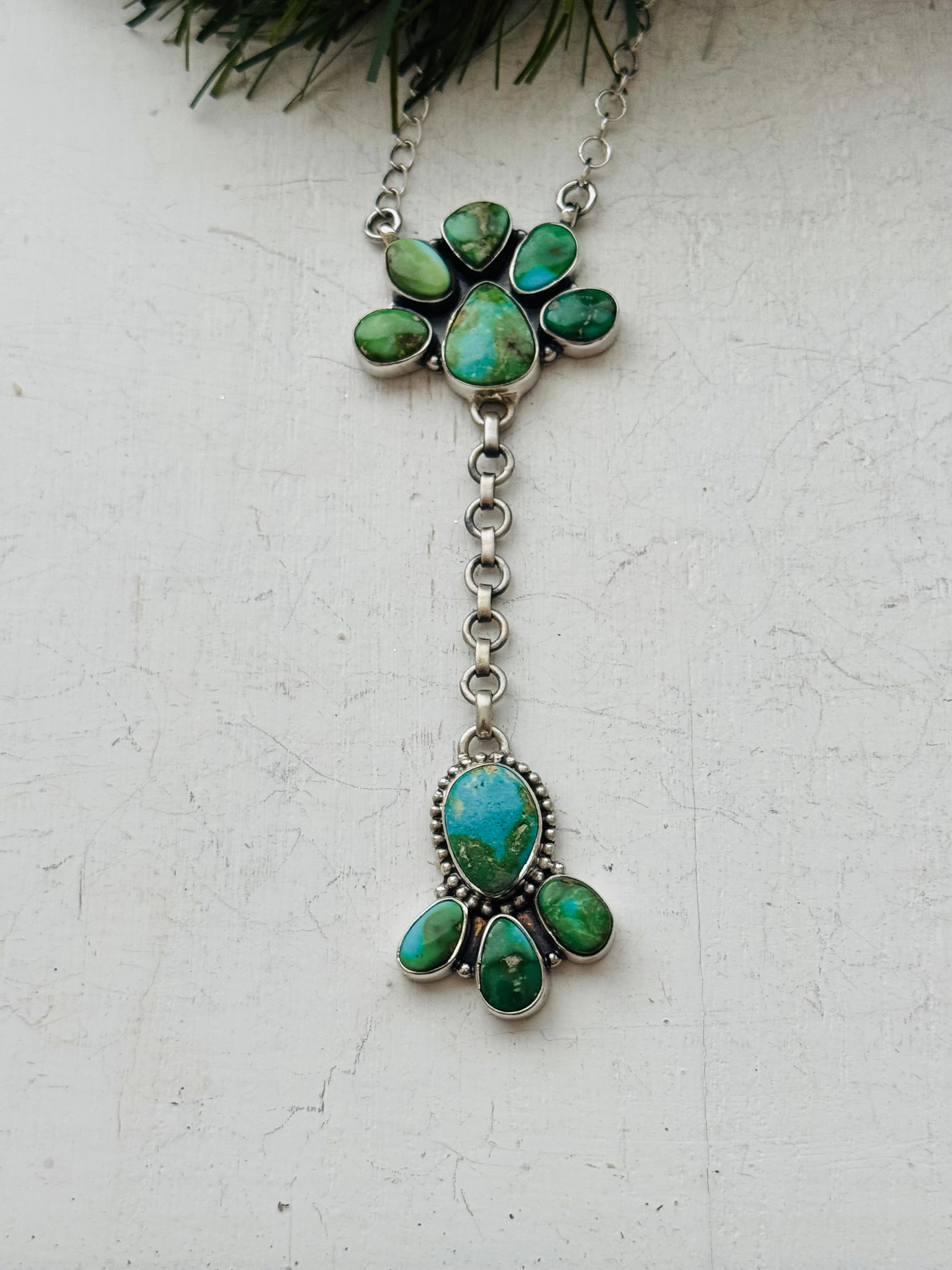 Southwest Handmade Sonoran Mountain Turquoise & Sterling Silver Necklace