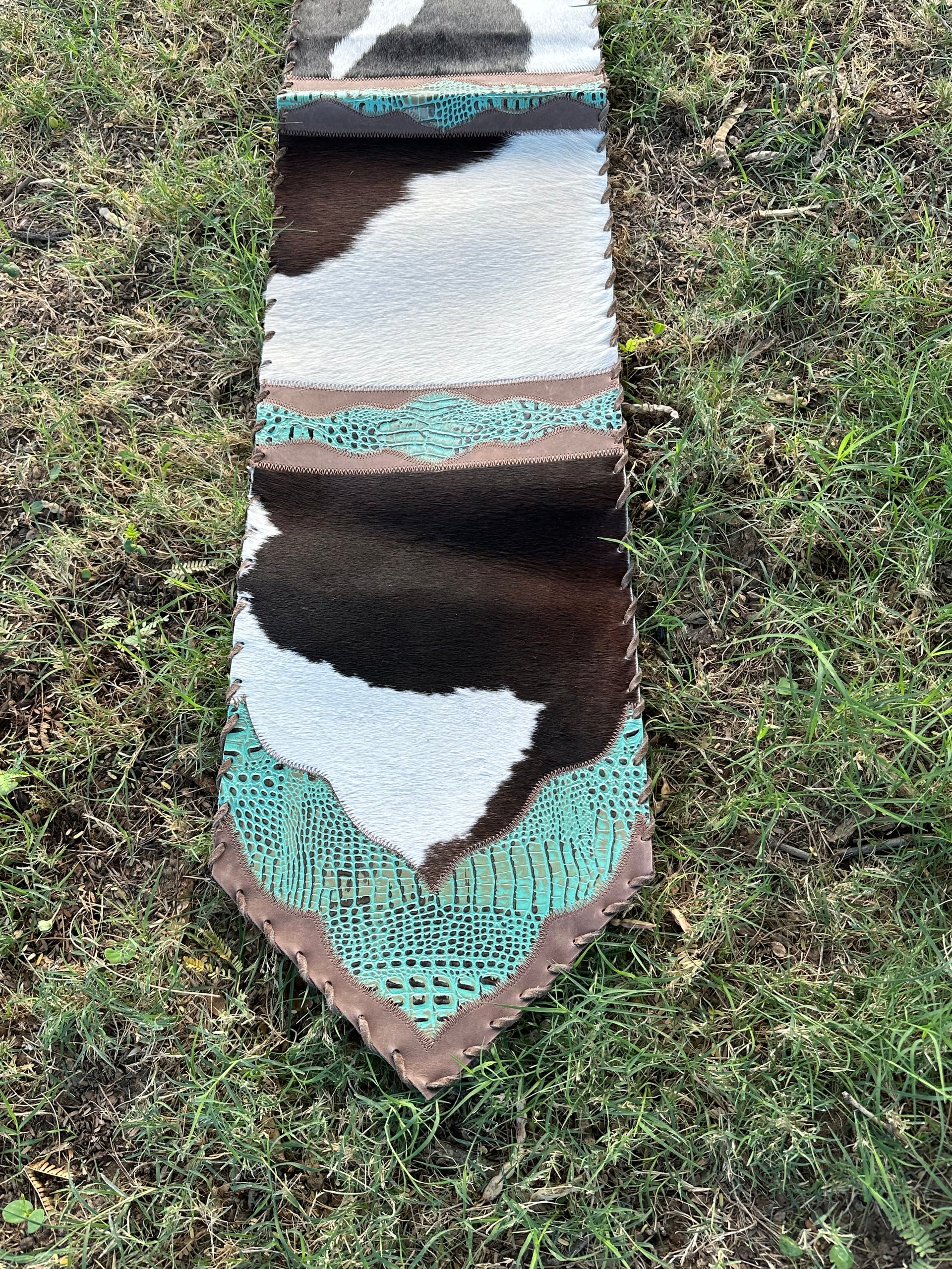 Genuine Leather Cowhide Table Runner