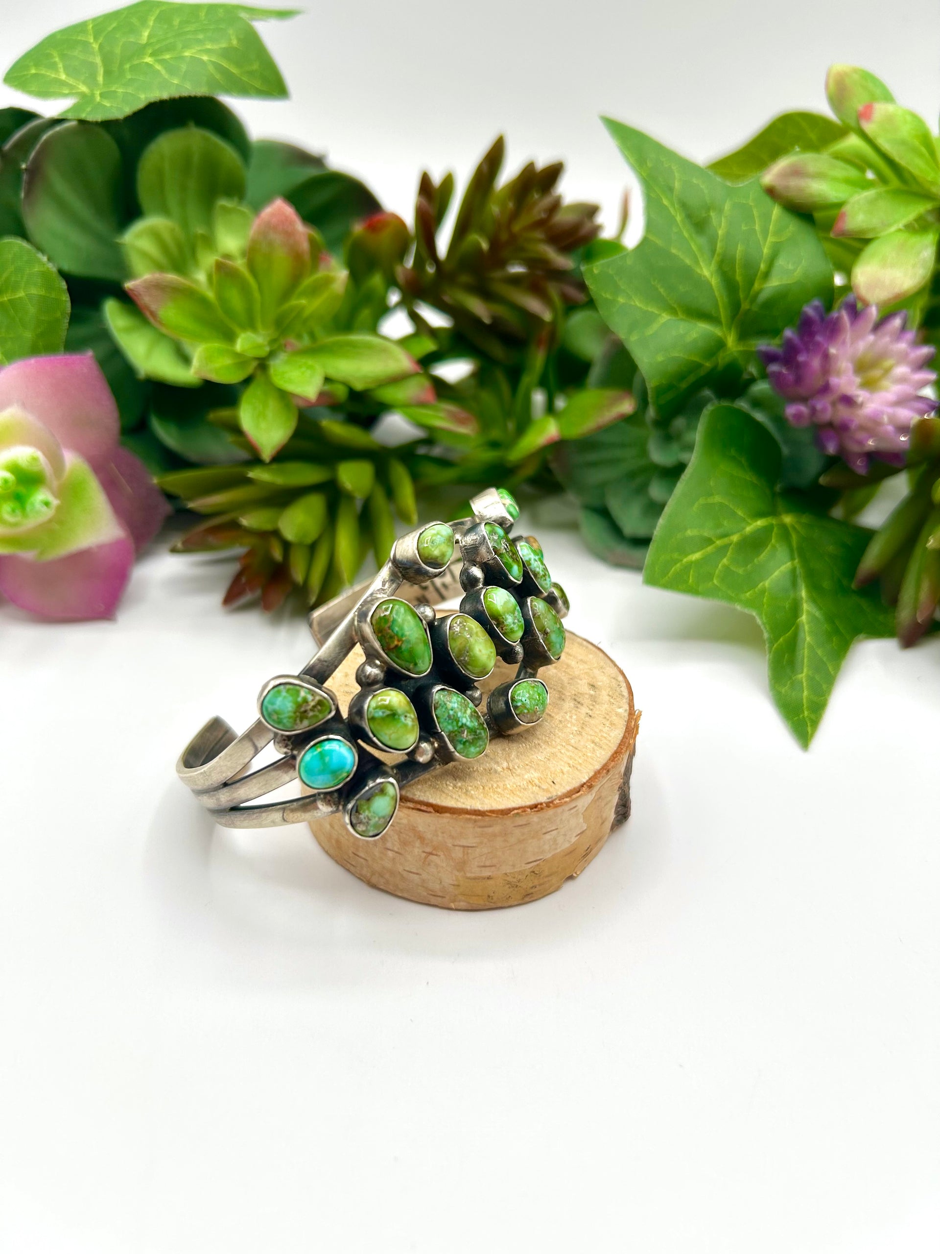 Bobby Johnson Sonoran Gold Turquoise & Sterling Silver Cuff Bracelet