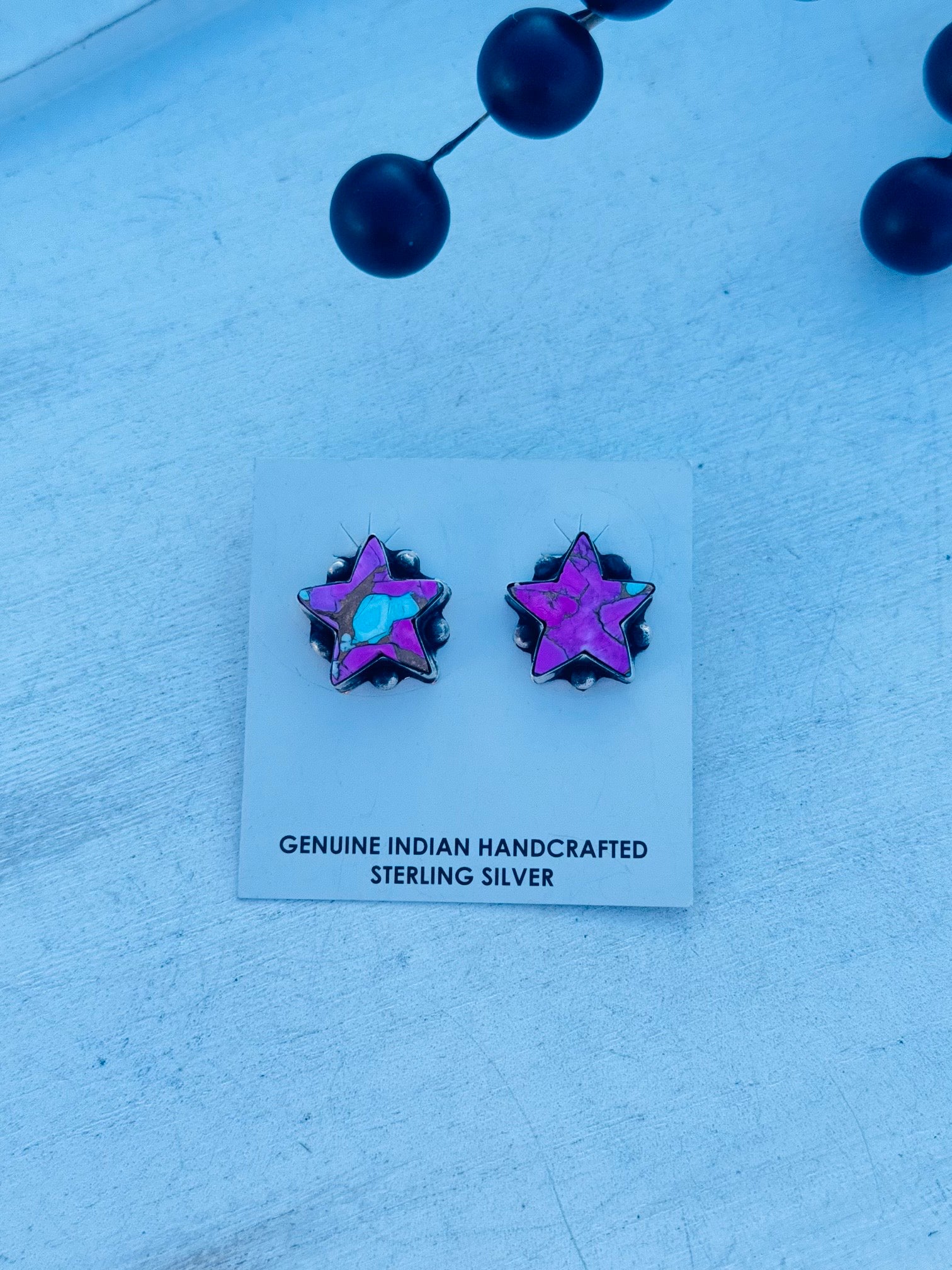 Tia Long Cotton Candy Composite & Sterling Silver Post Star Earrings