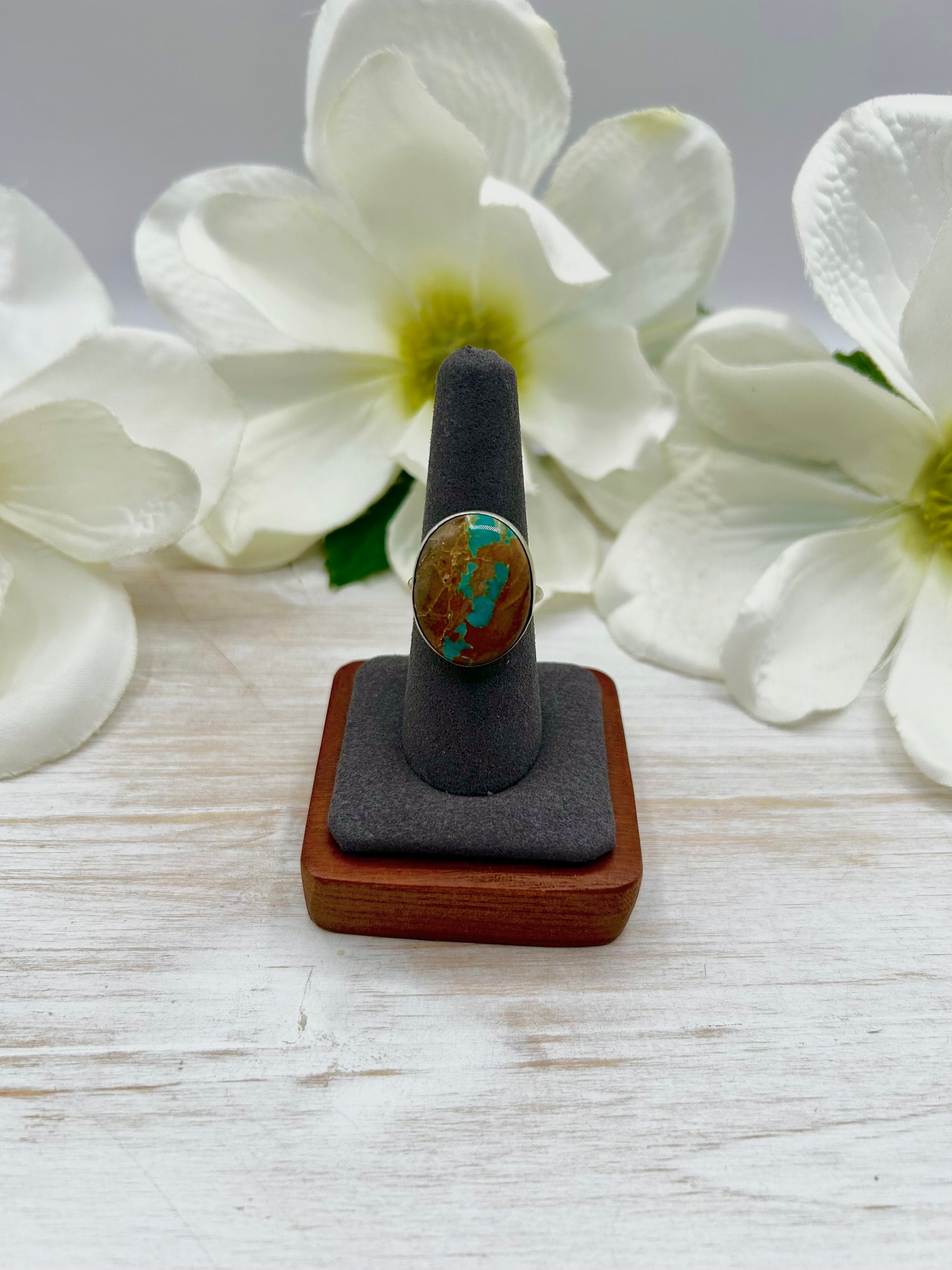 Navajo Made Royston Turquoise & Sterling Silver Ring Size 9