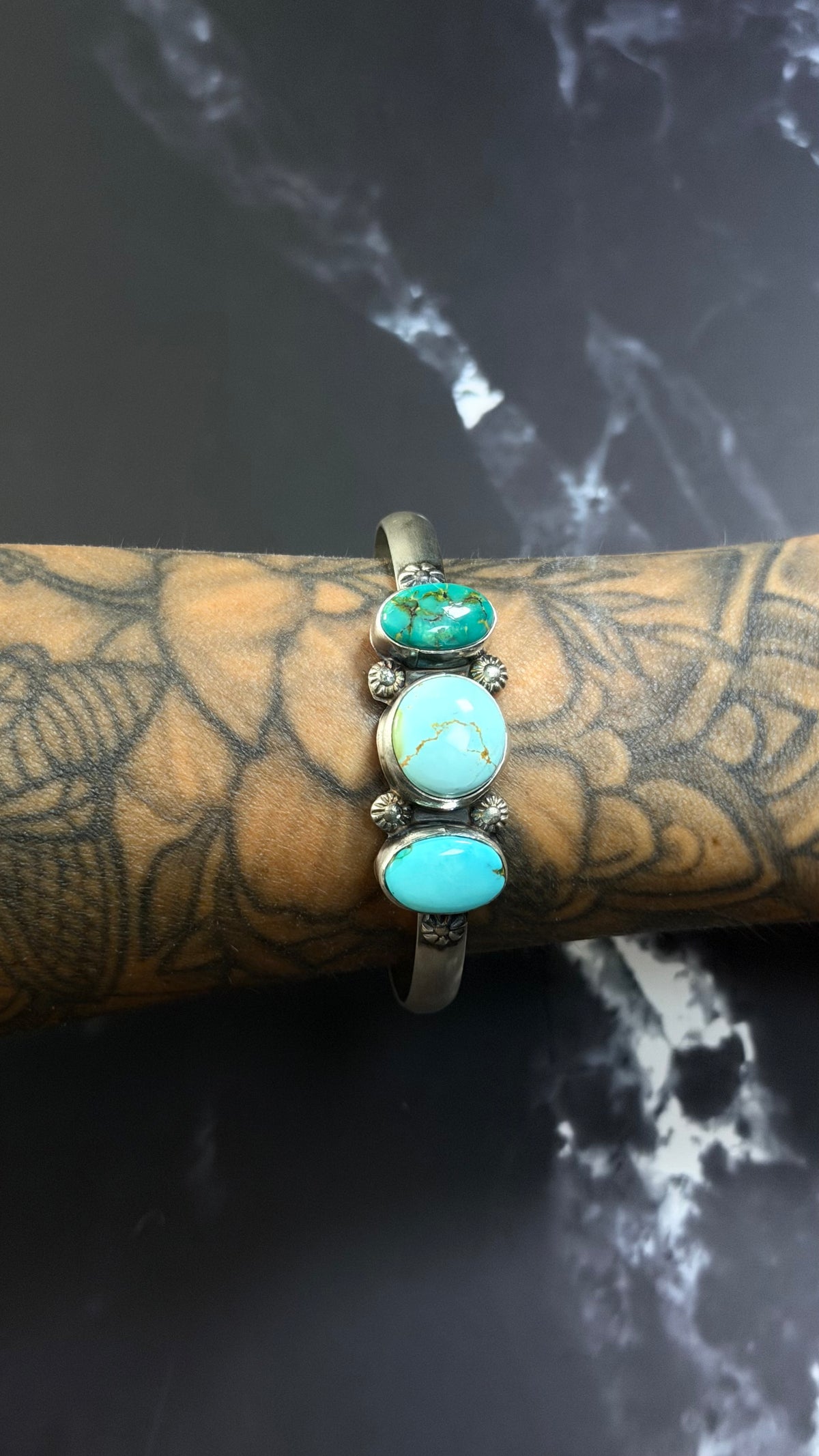 Betta Lee Sonoran Mountain Turquoise & Sterling Silver Cuff Bracelet