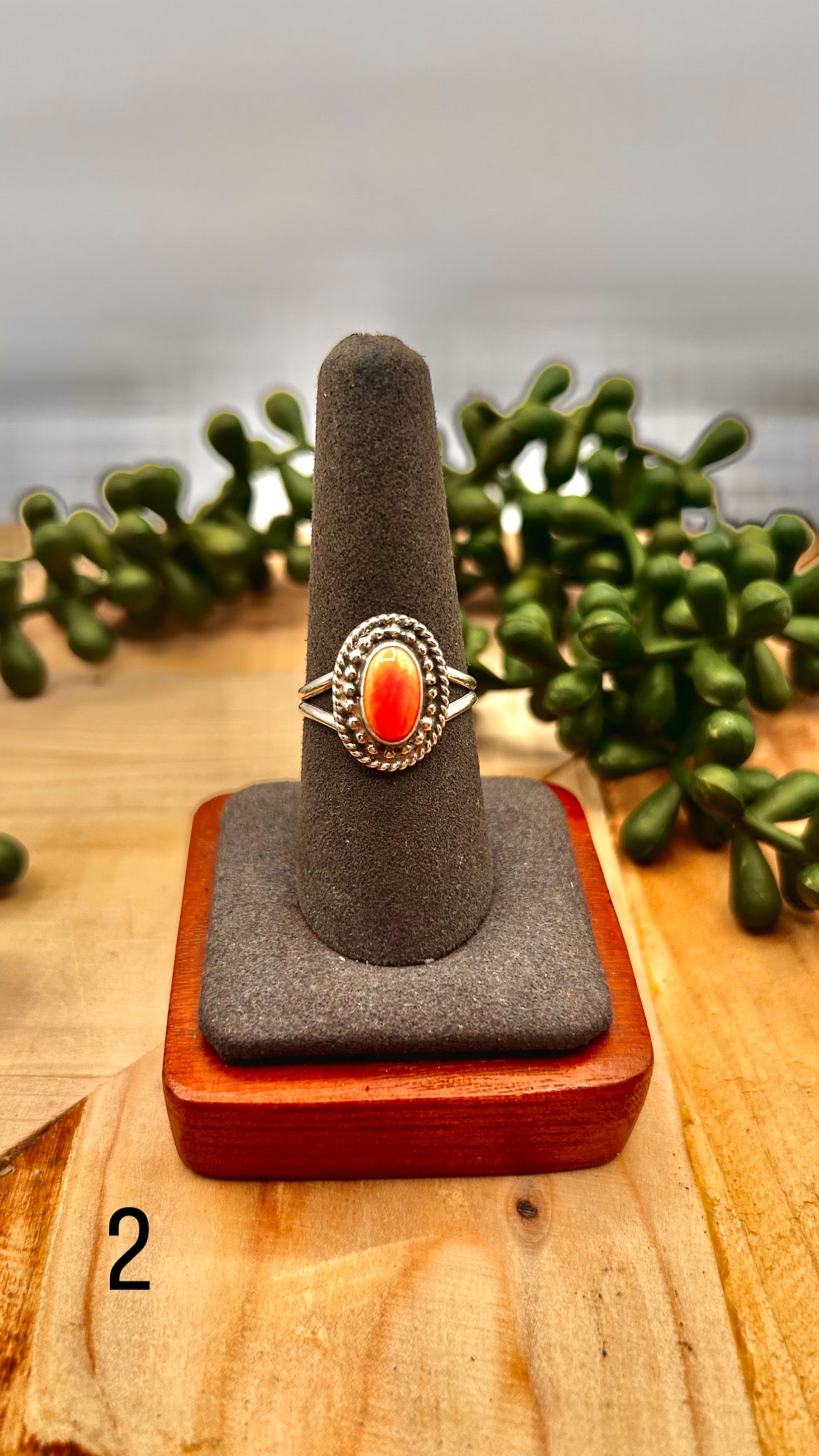 Navajo Made Spiny Oyster & Sterling Silver Ring