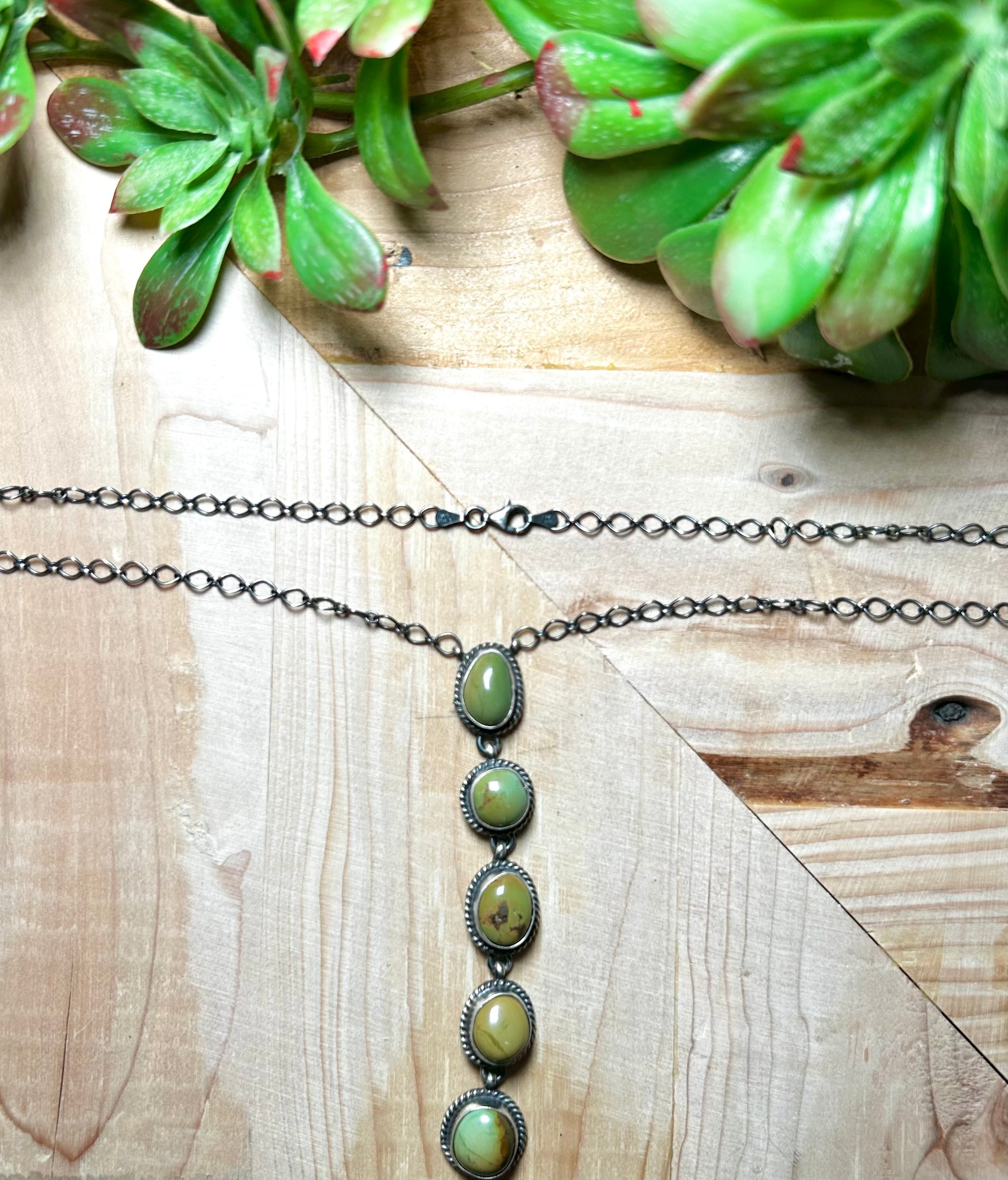 Navajo Made Iron Maiden & Sterling Silver Necklace